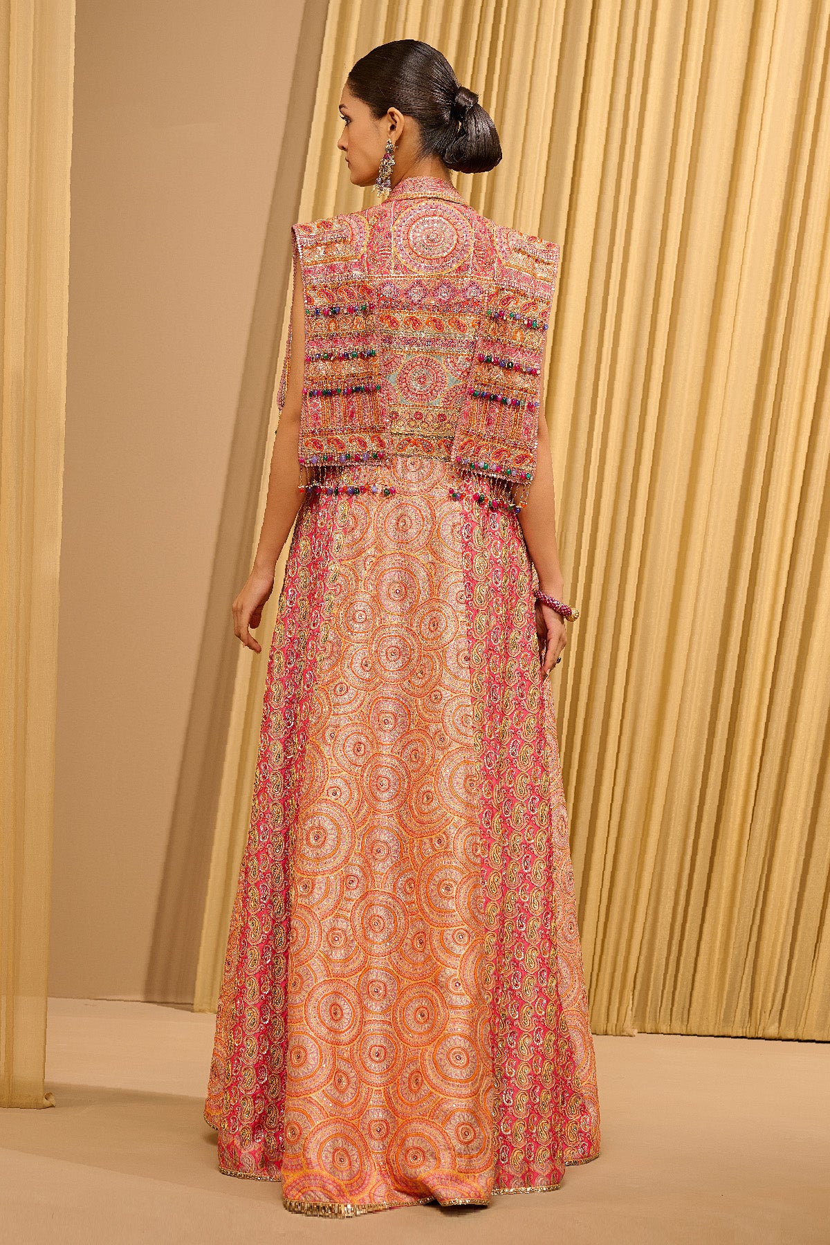 Hand Embroidered Kashida Jacket & Sharara