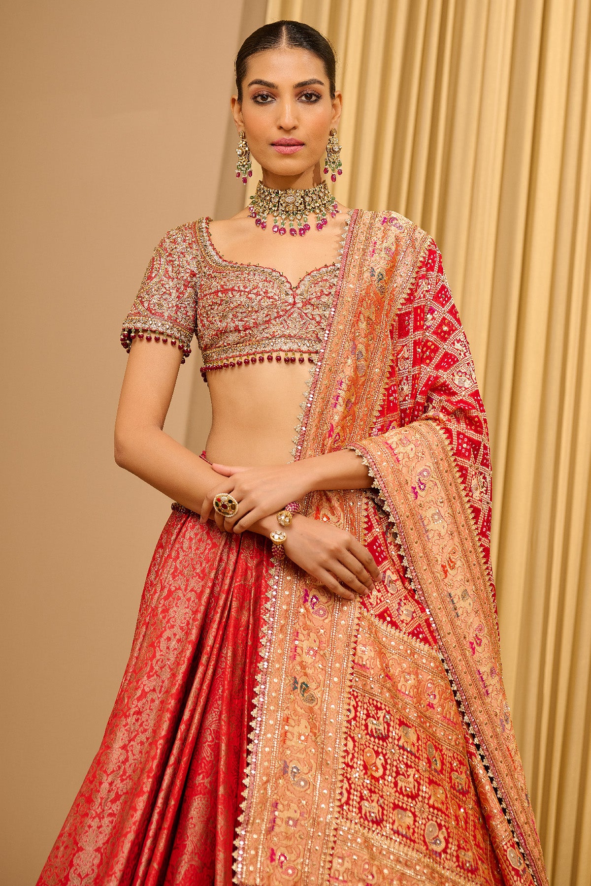 Brocade Embroidered Lehenga