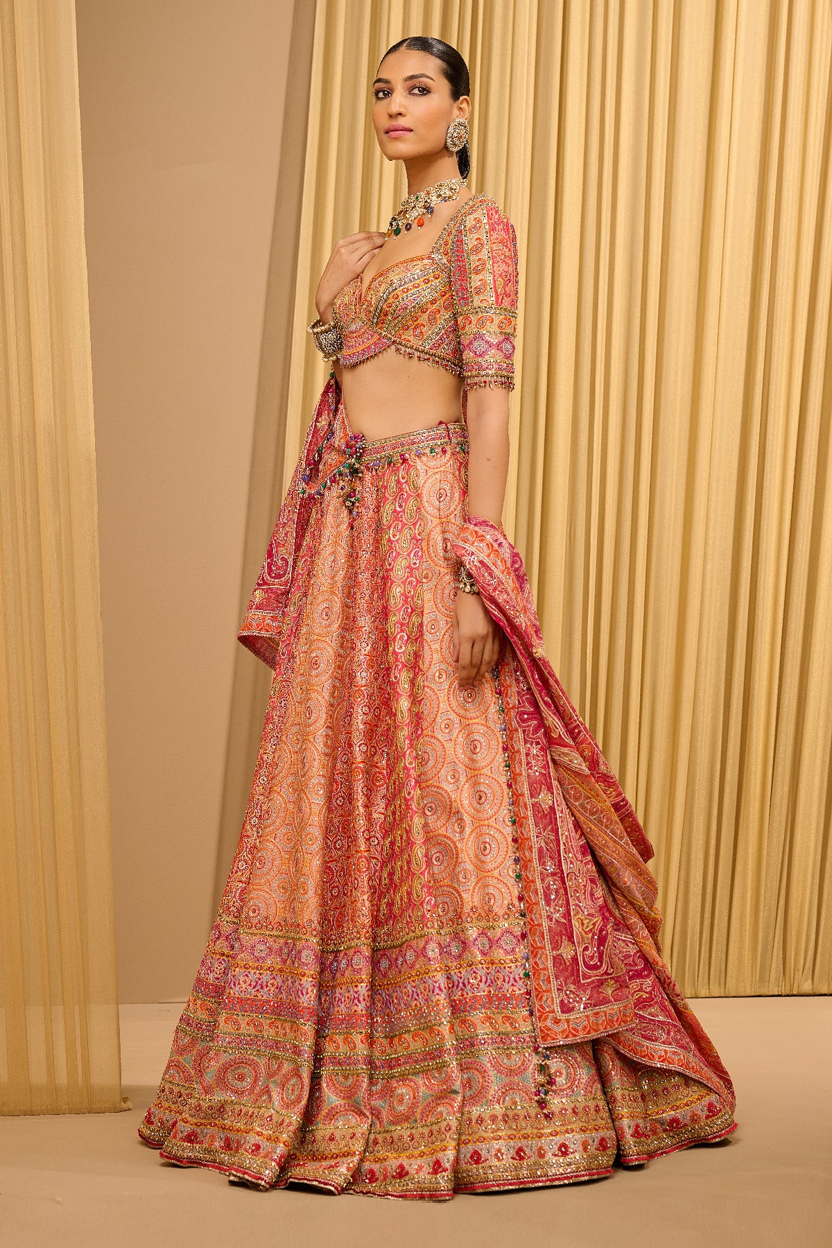 Signature Hand Embroidered Kashida Lehenga