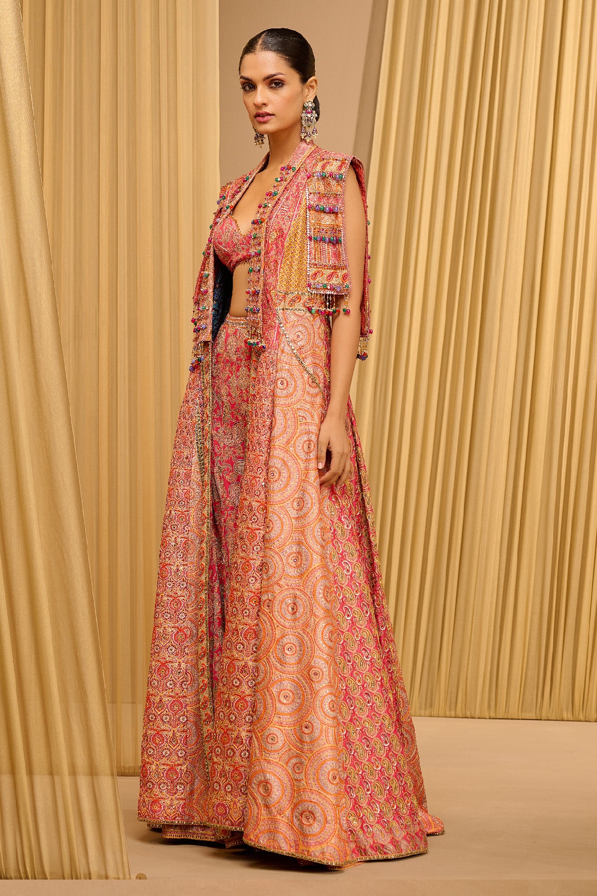 Hand Embroidered Kashida Jacket & Sharara
