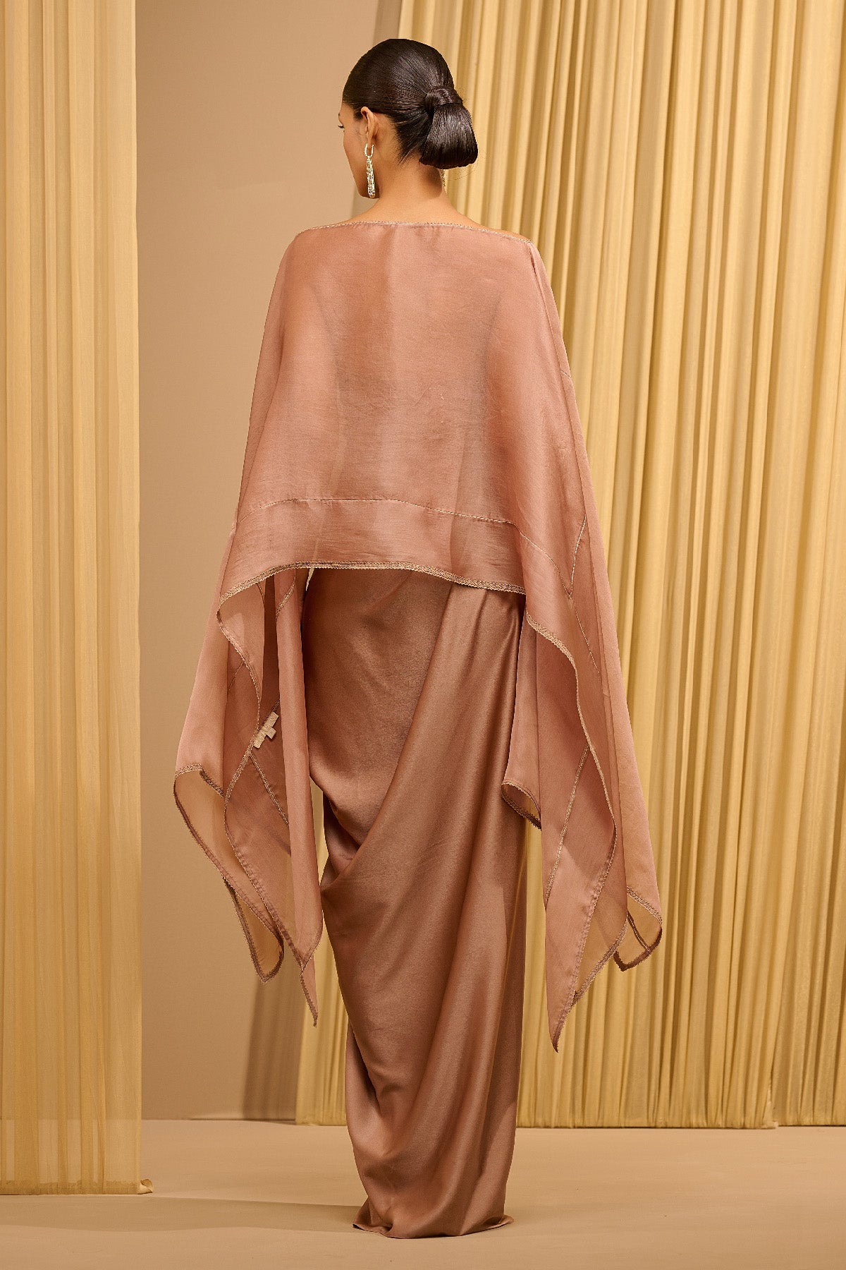 Short Kaftan Top & Draped Skirt Co Ord Set