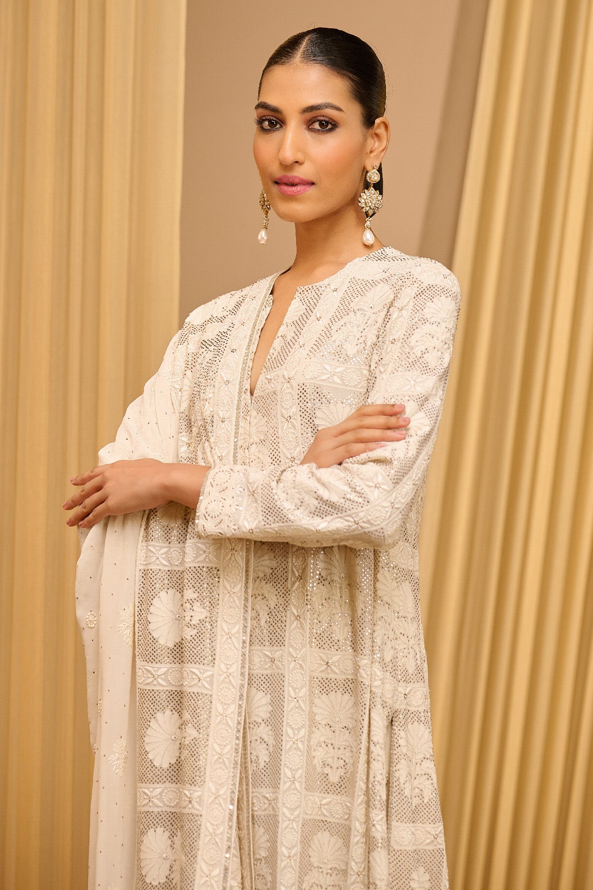 Classic Chikankari Kurta & Trousers Set