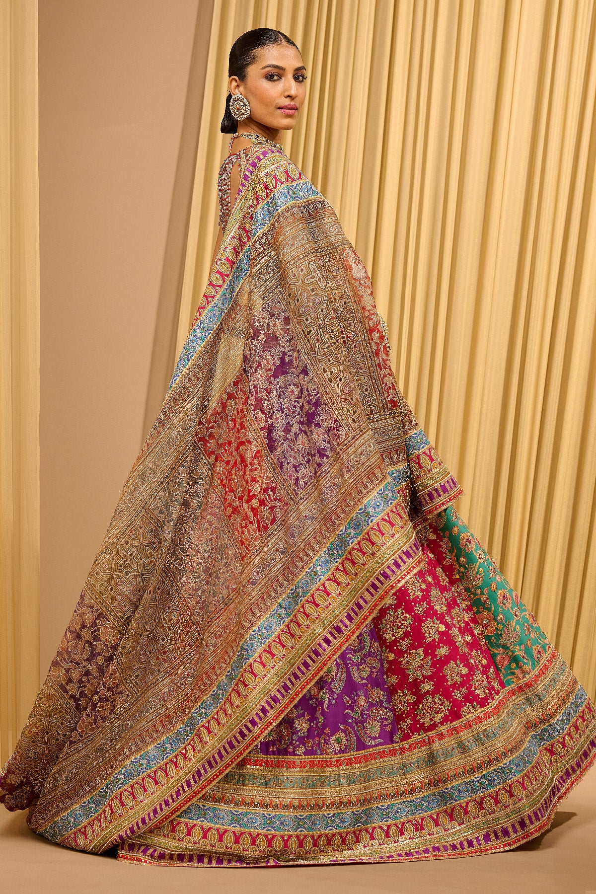 Kalidar Kashida Lehenga