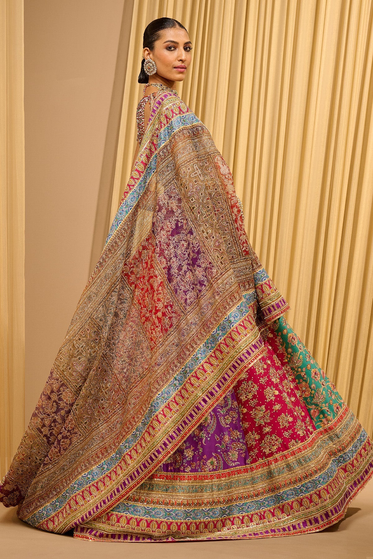 Kalidar Kashida Lehenga