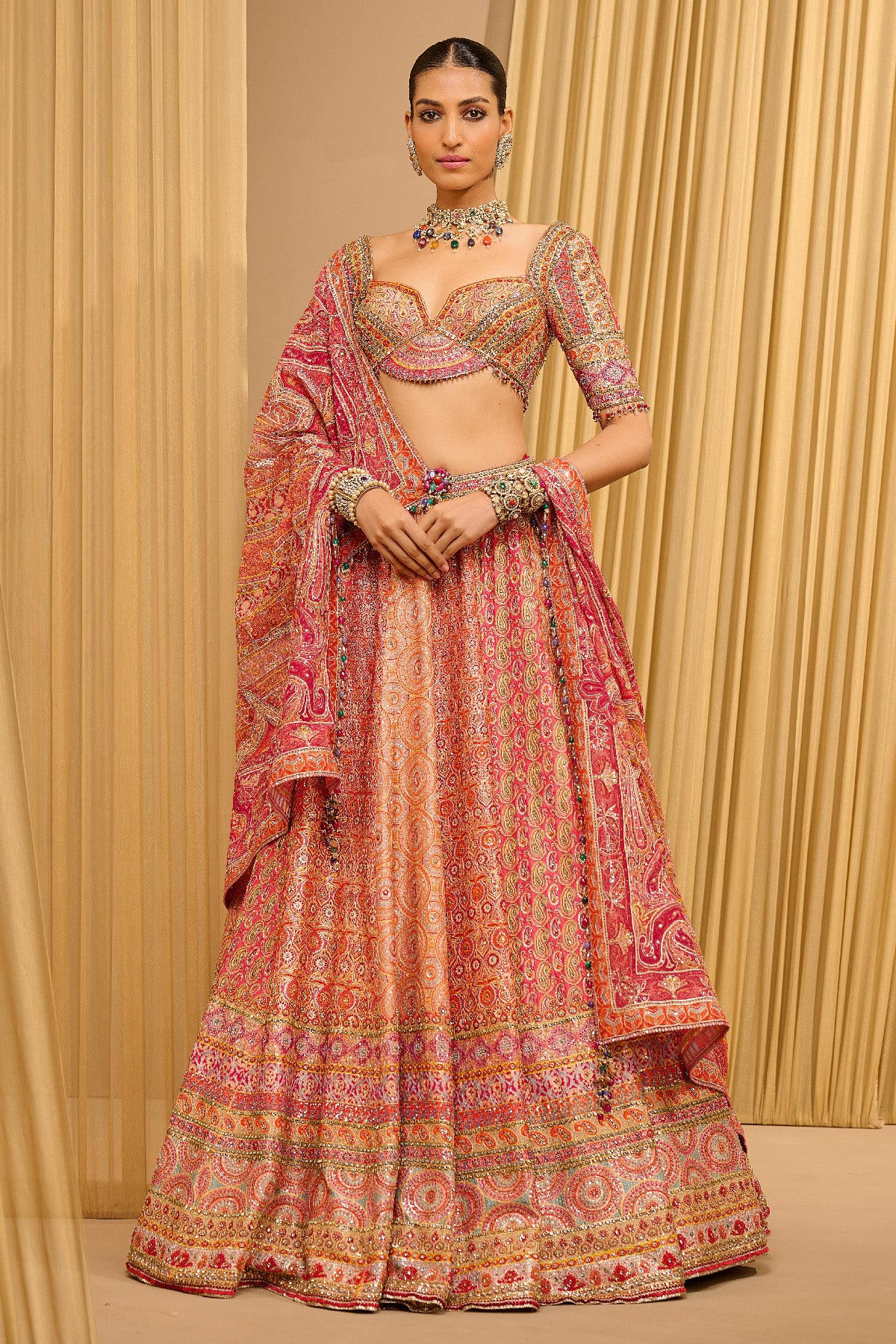 Signature Hand Embroidered Kashida Lehenga