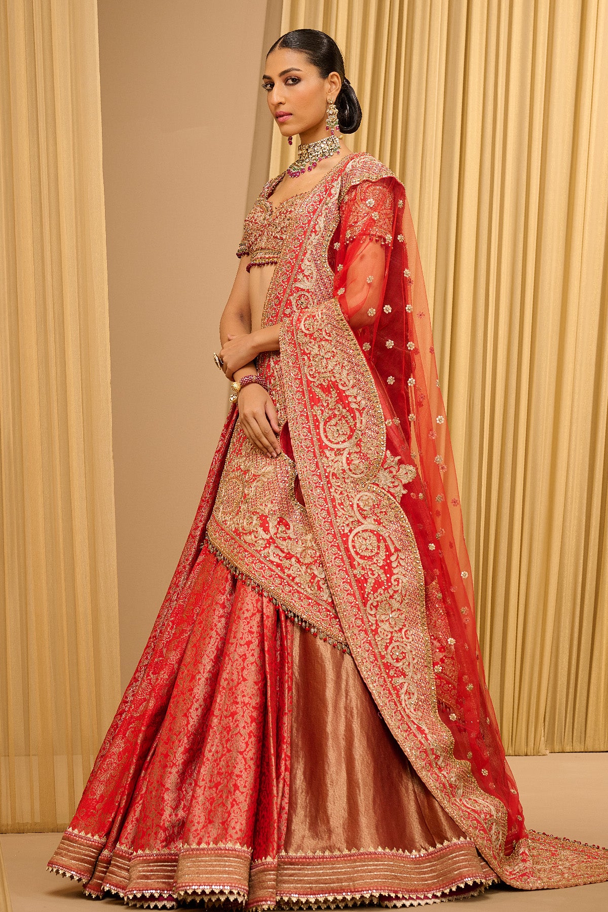 Brocade Embroidered Lehenga