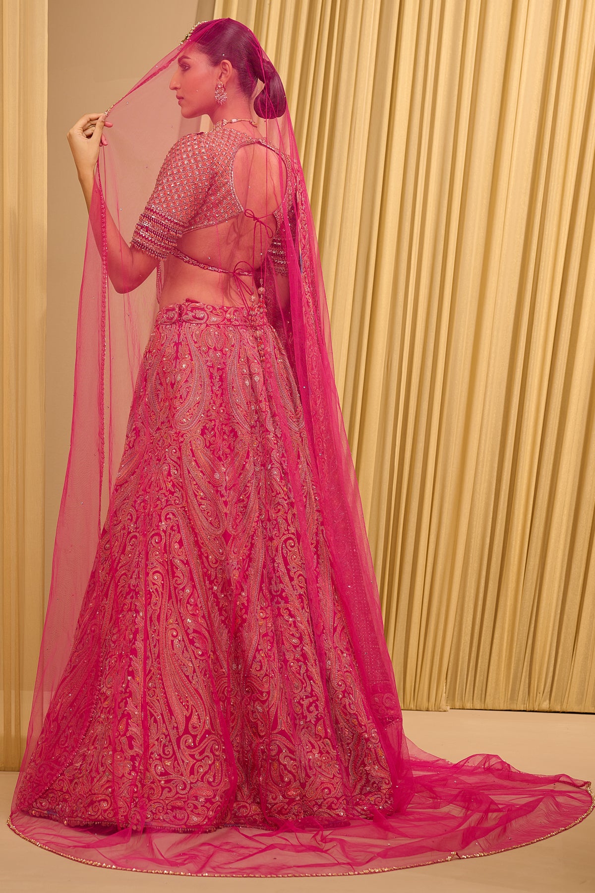 Paisley Hand Embroidered Classic Bridal Lehenga
