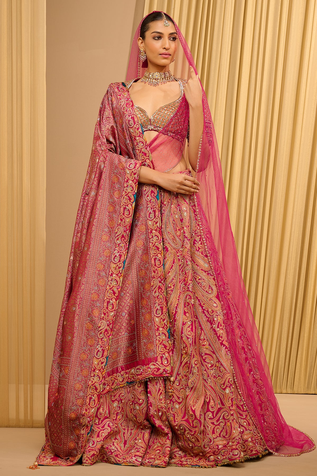 Paisley Hand Embroidered Classic Bridal Lehenga