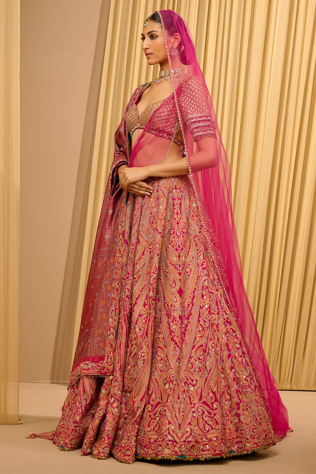 Paisley Hand Embroidered Classic Bridal Lehenga