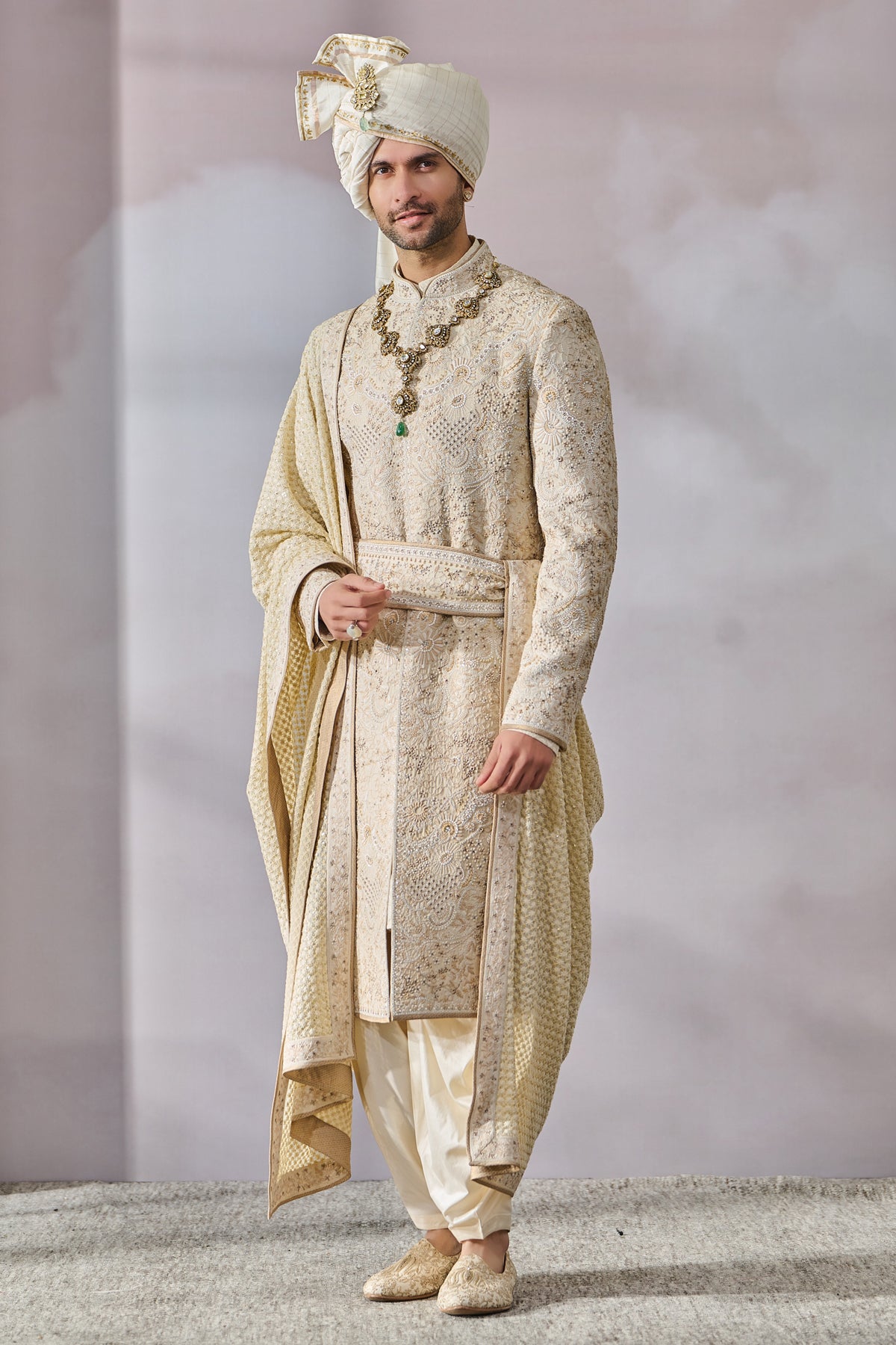 Sherwani Kurta Salwar Kamarbandh Stole Safa Jutti Fabric