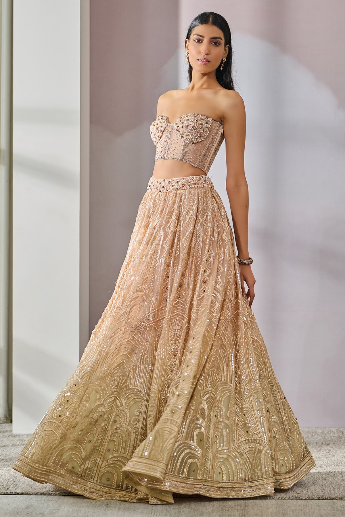 Bustier Shirt Lehenga