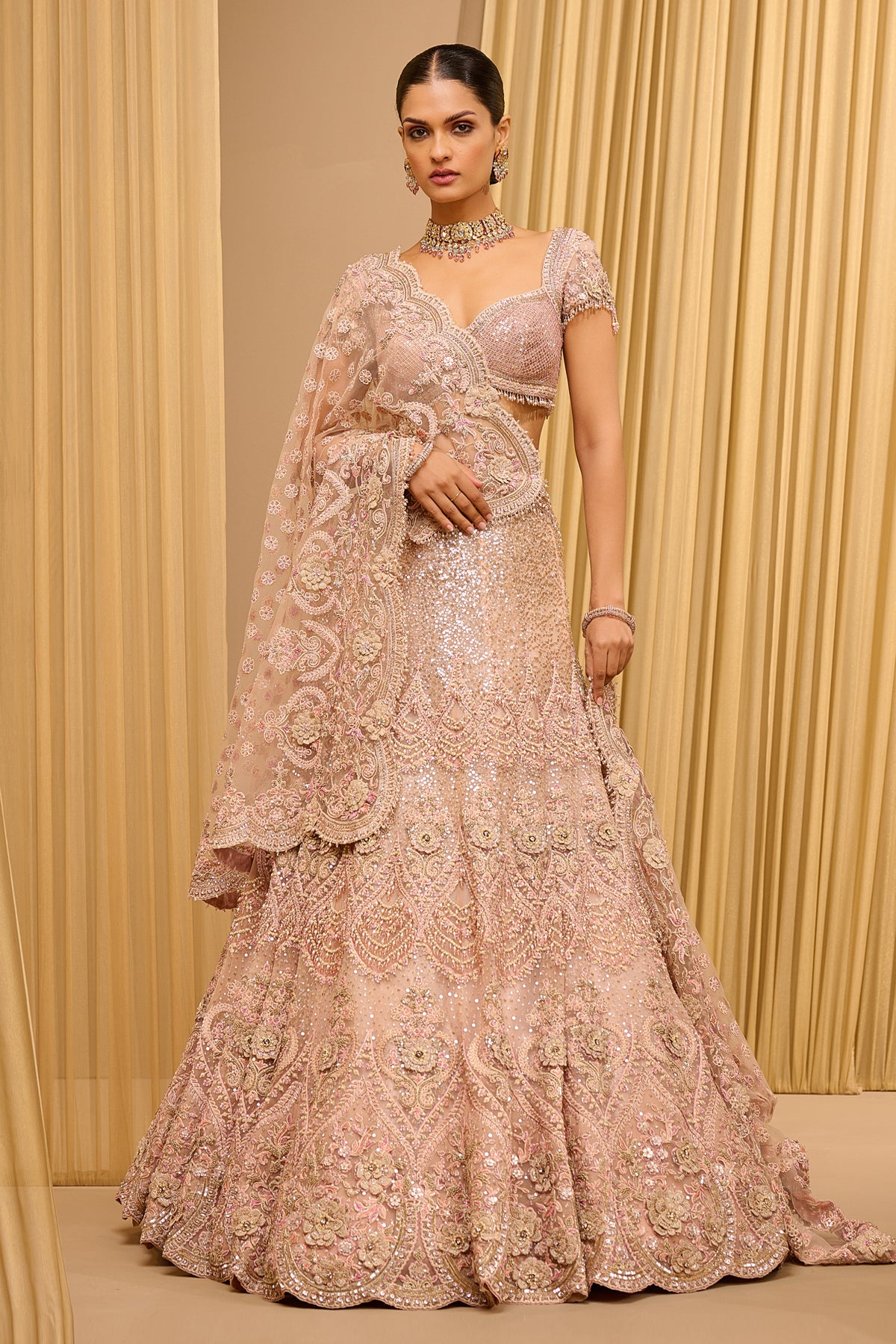 Classic Floral Embroidered Lehenga