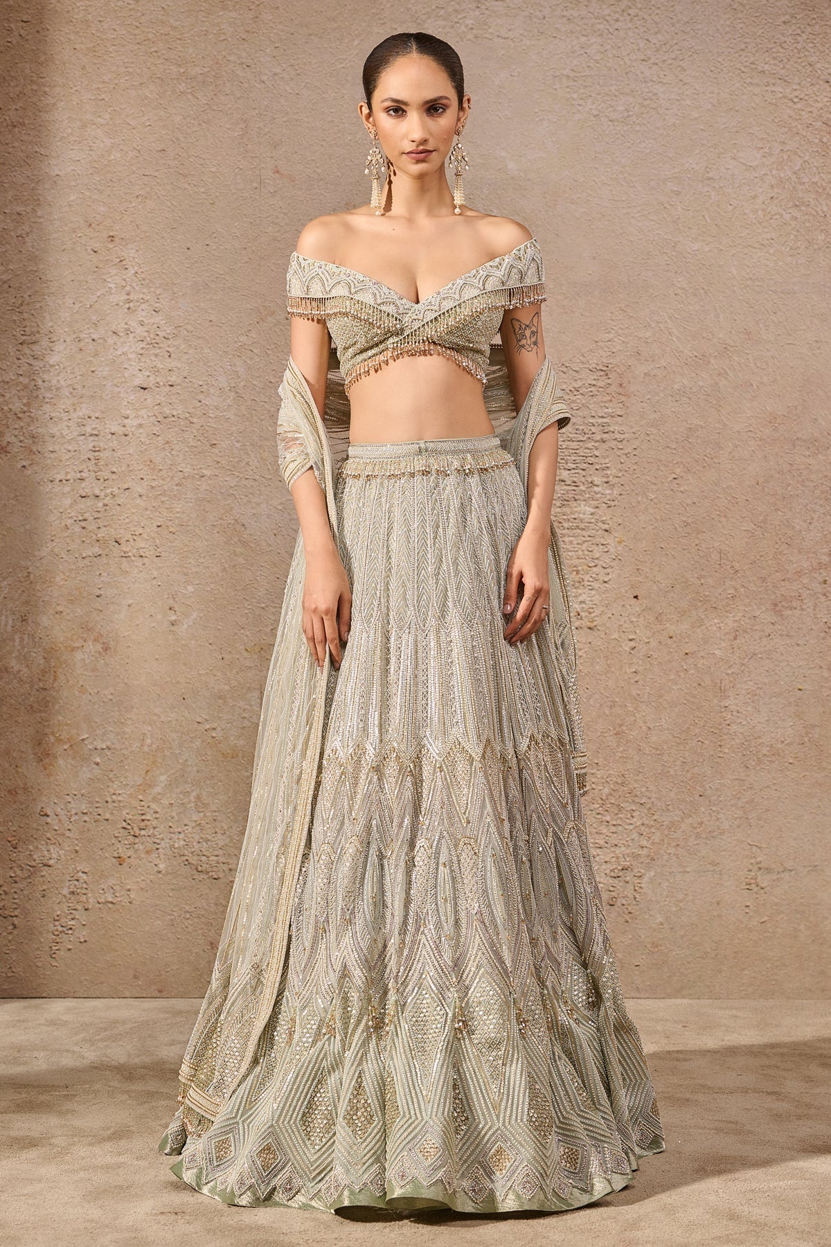 Hand Embroidered Resham & Sequin Lehenga