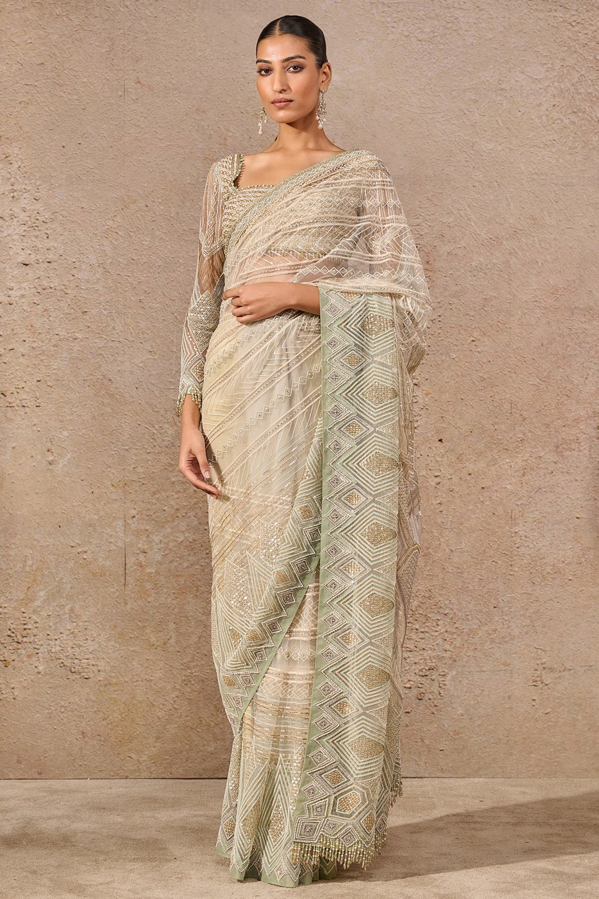 Hand Embroidered Resham & Sequin Saree