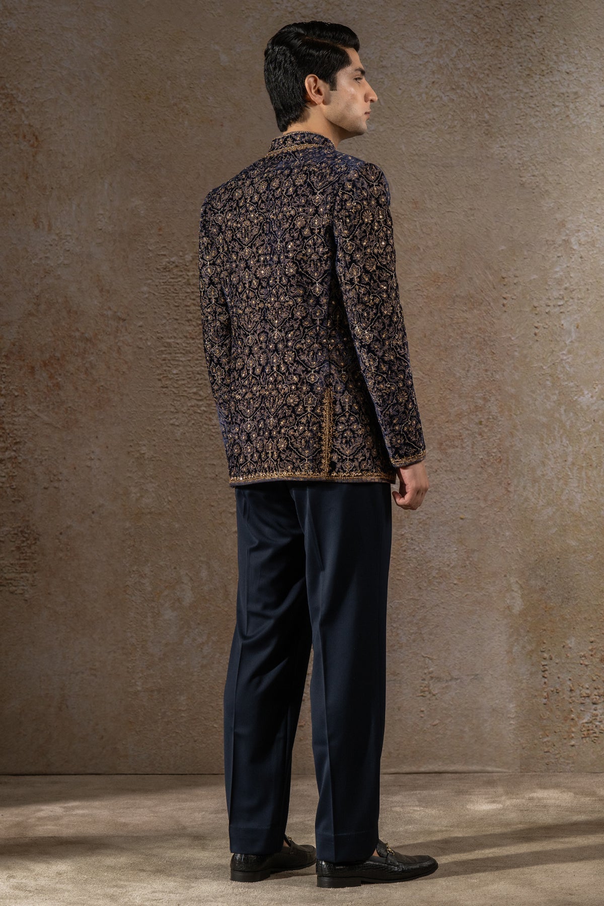 Antique Zardozi Velvet Bandhgala Set