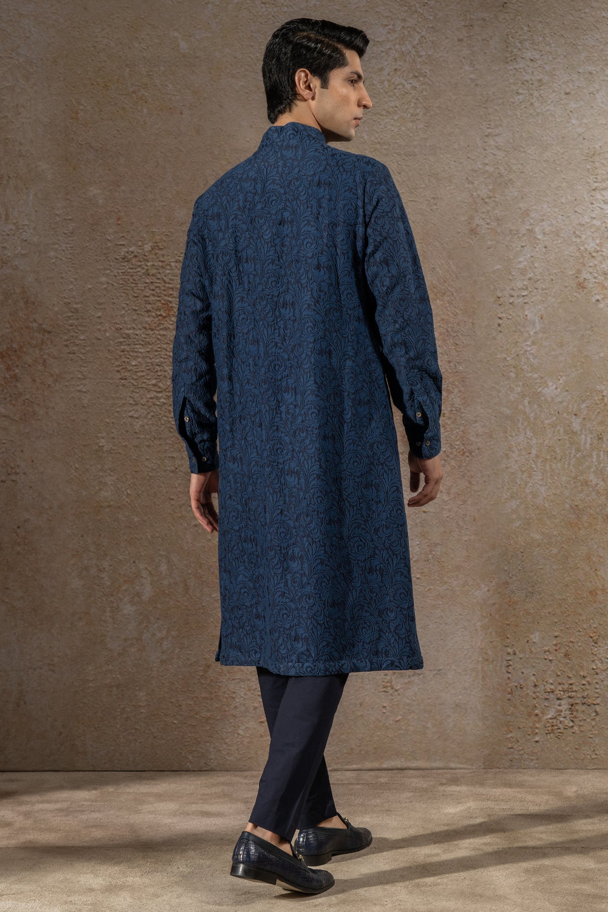 Zardozi Embroidered Open-Neck Sherwani Set