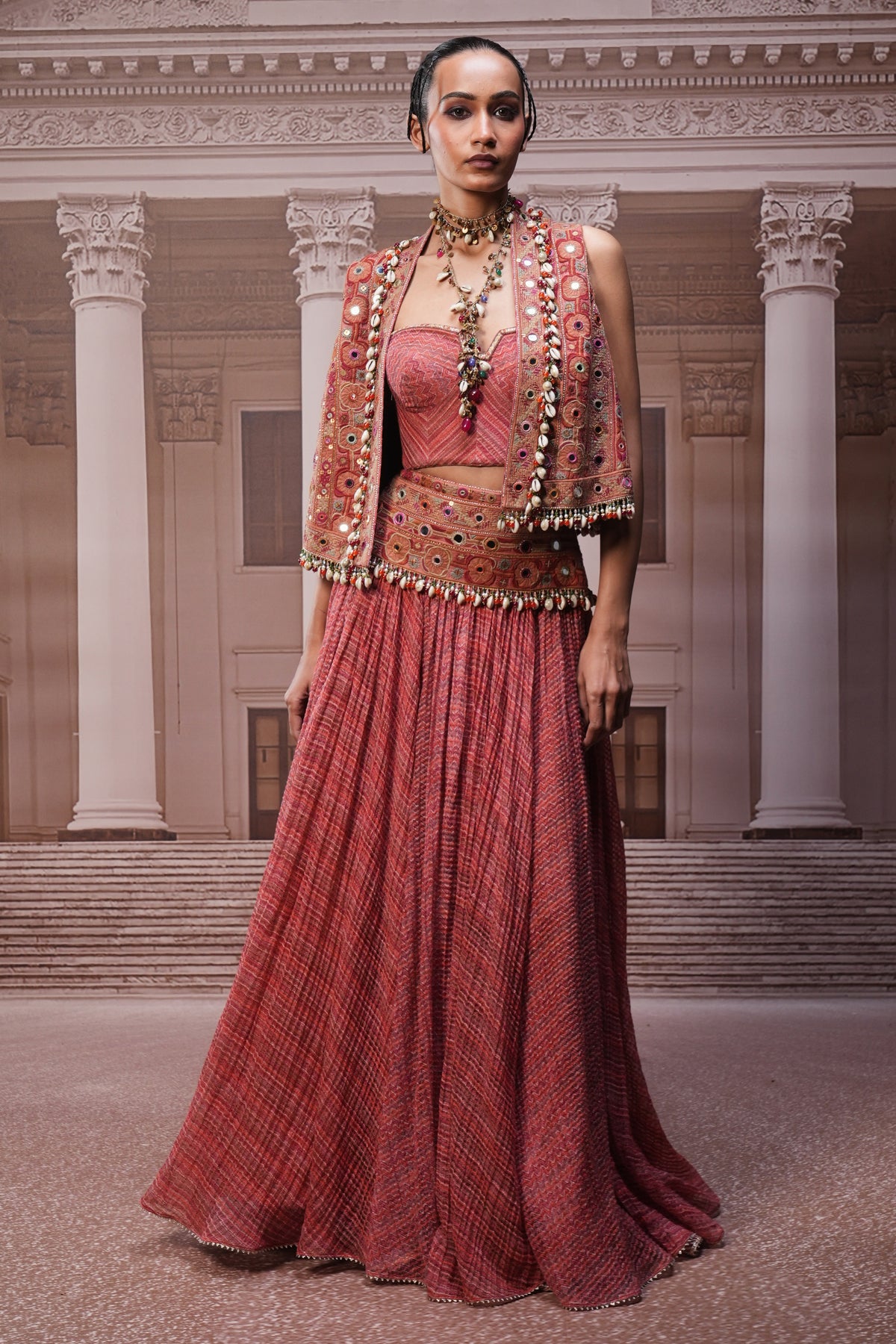 Ever Bloom Hand Embroidered Gilet Set