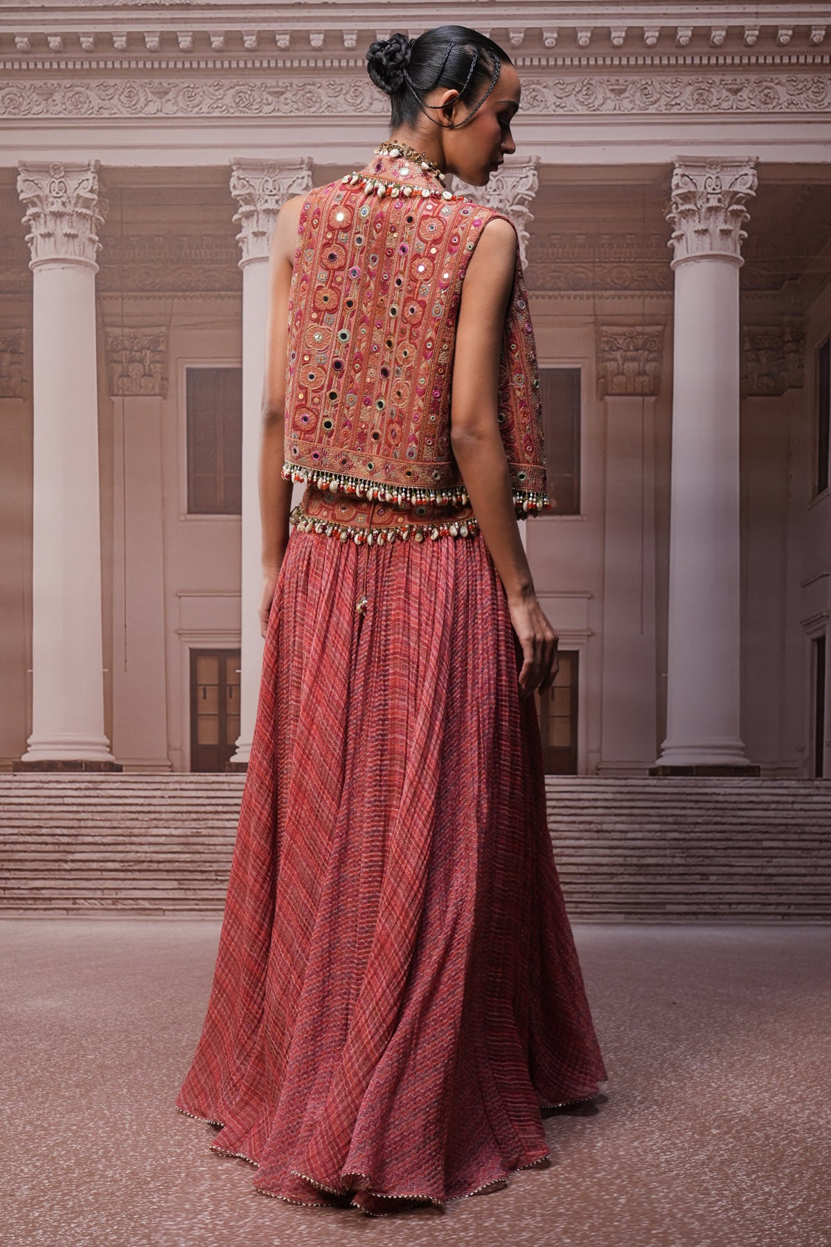 Ever Bloom Hand Embroidered Gilet Set