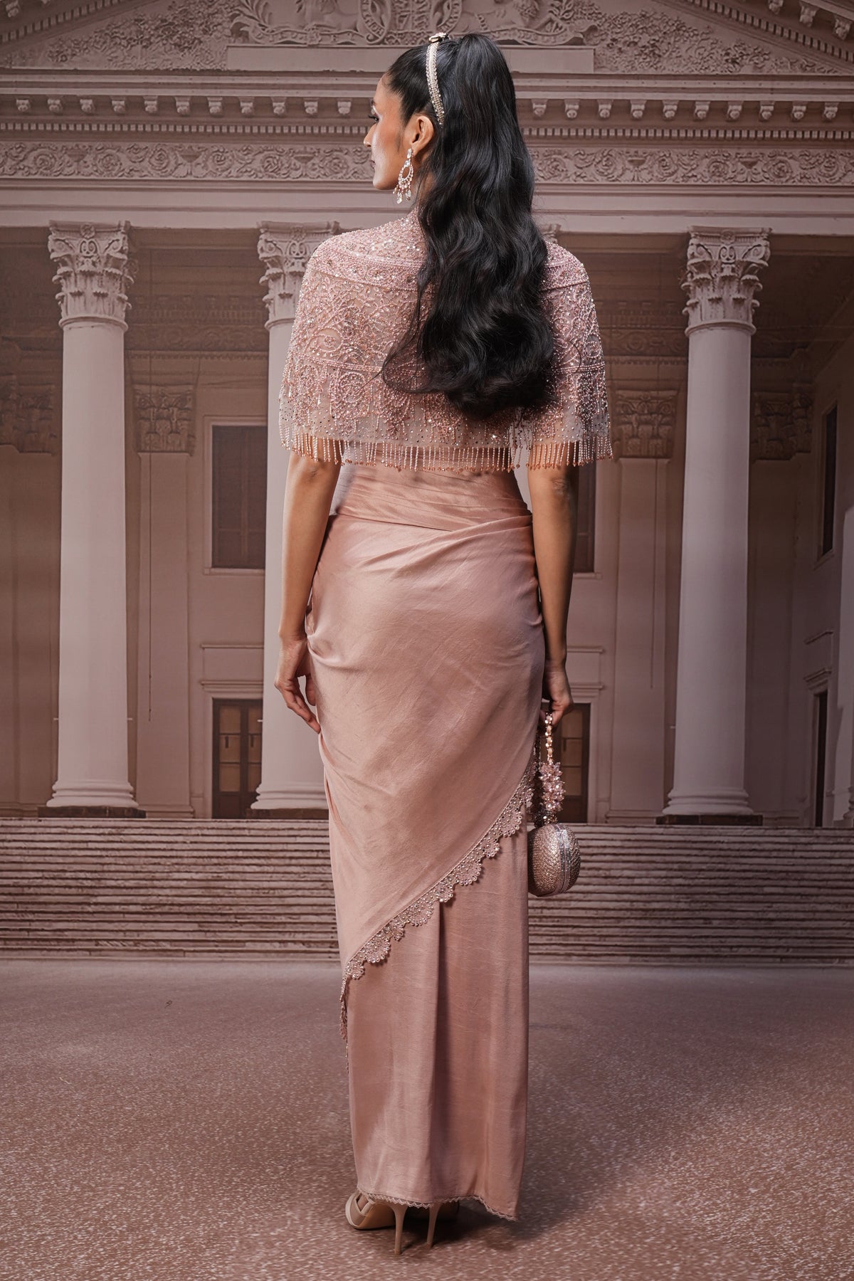 Ever Bloom Sequin Cape Set