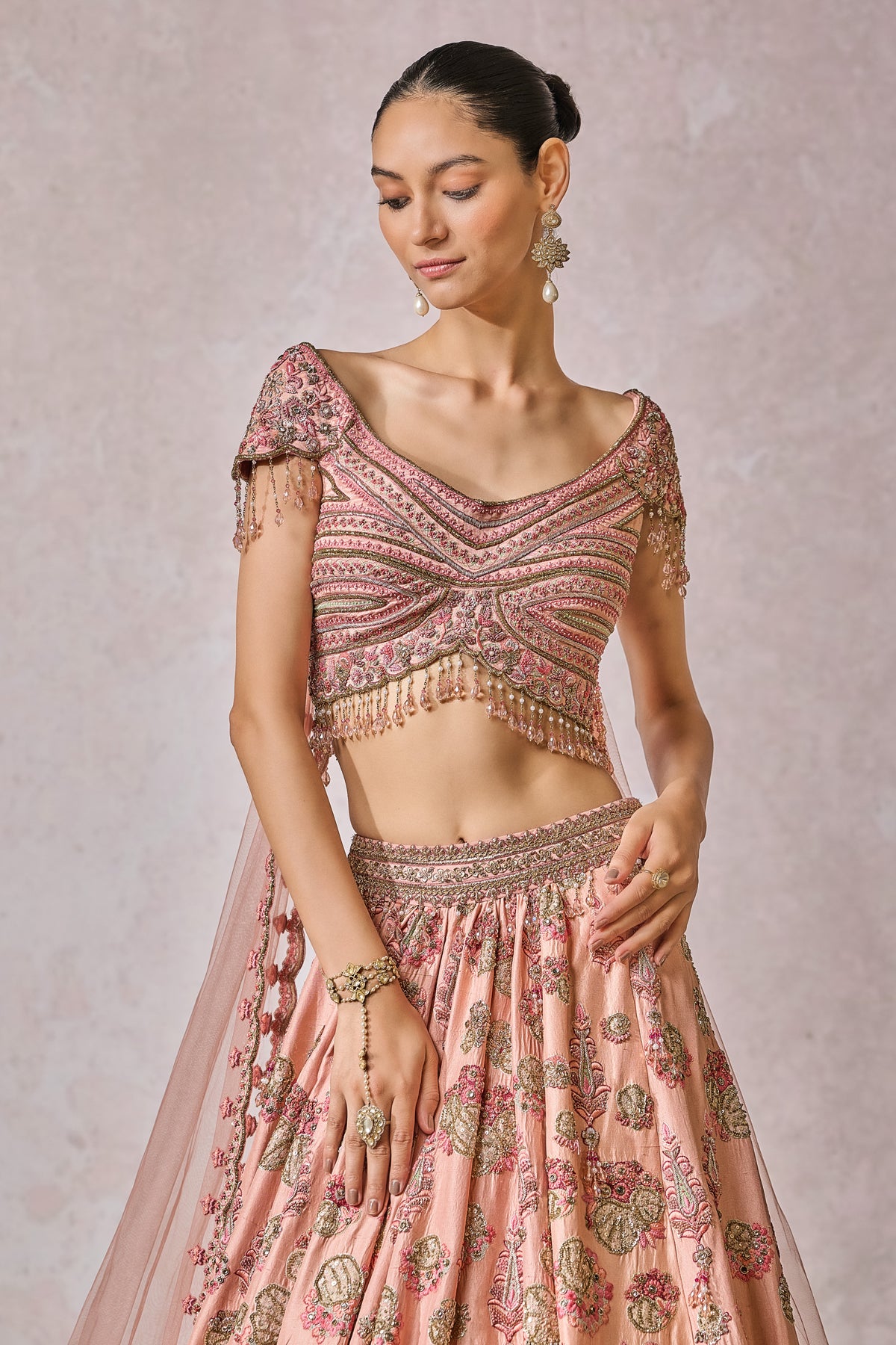 Blouse Lehenga Veil Wings