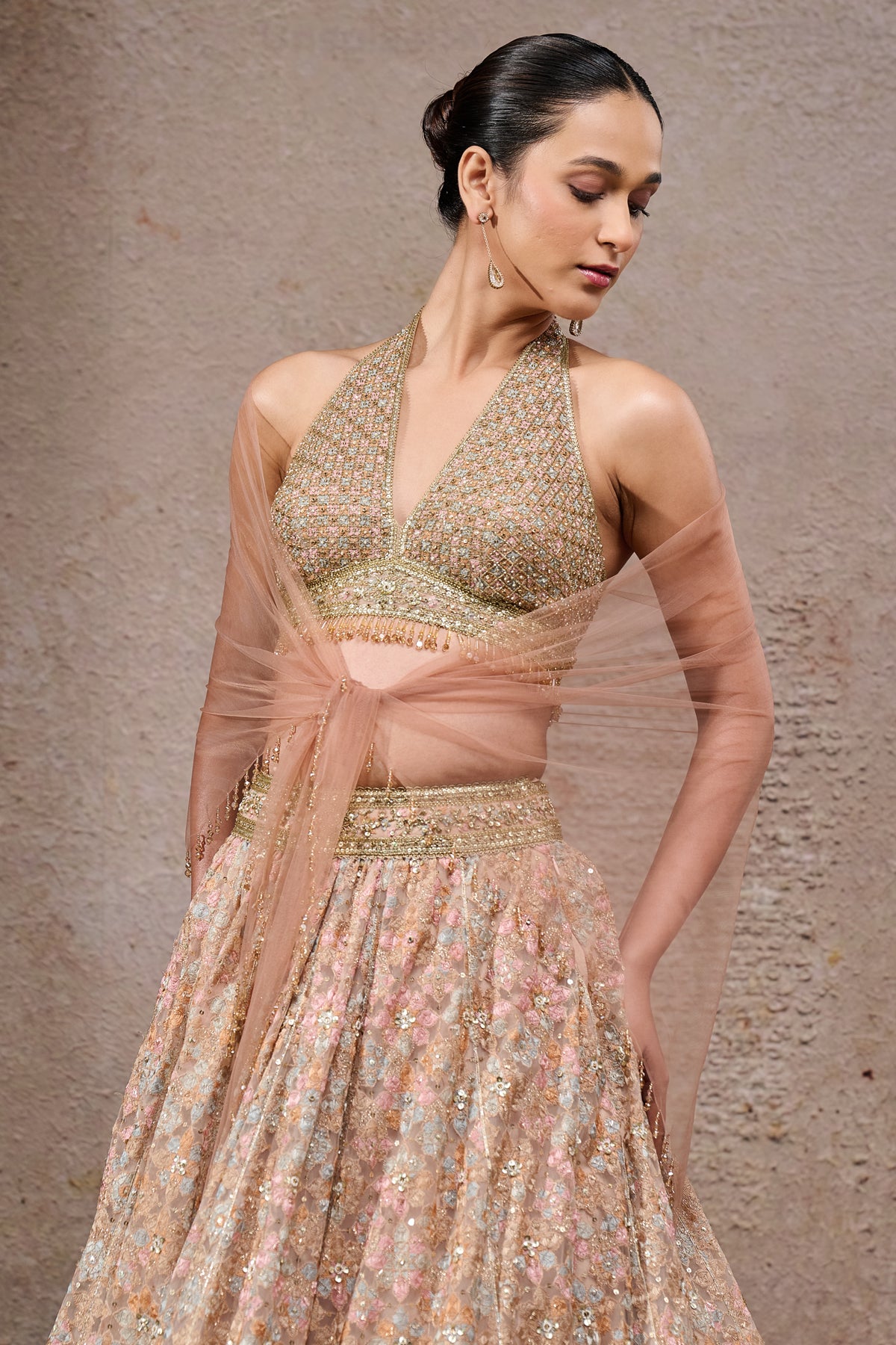 Geometric Embroidered Lehenga