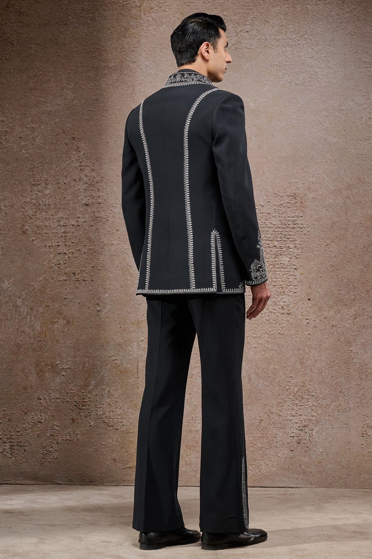 Pearl Embroidered Paisley Bandhgala Set