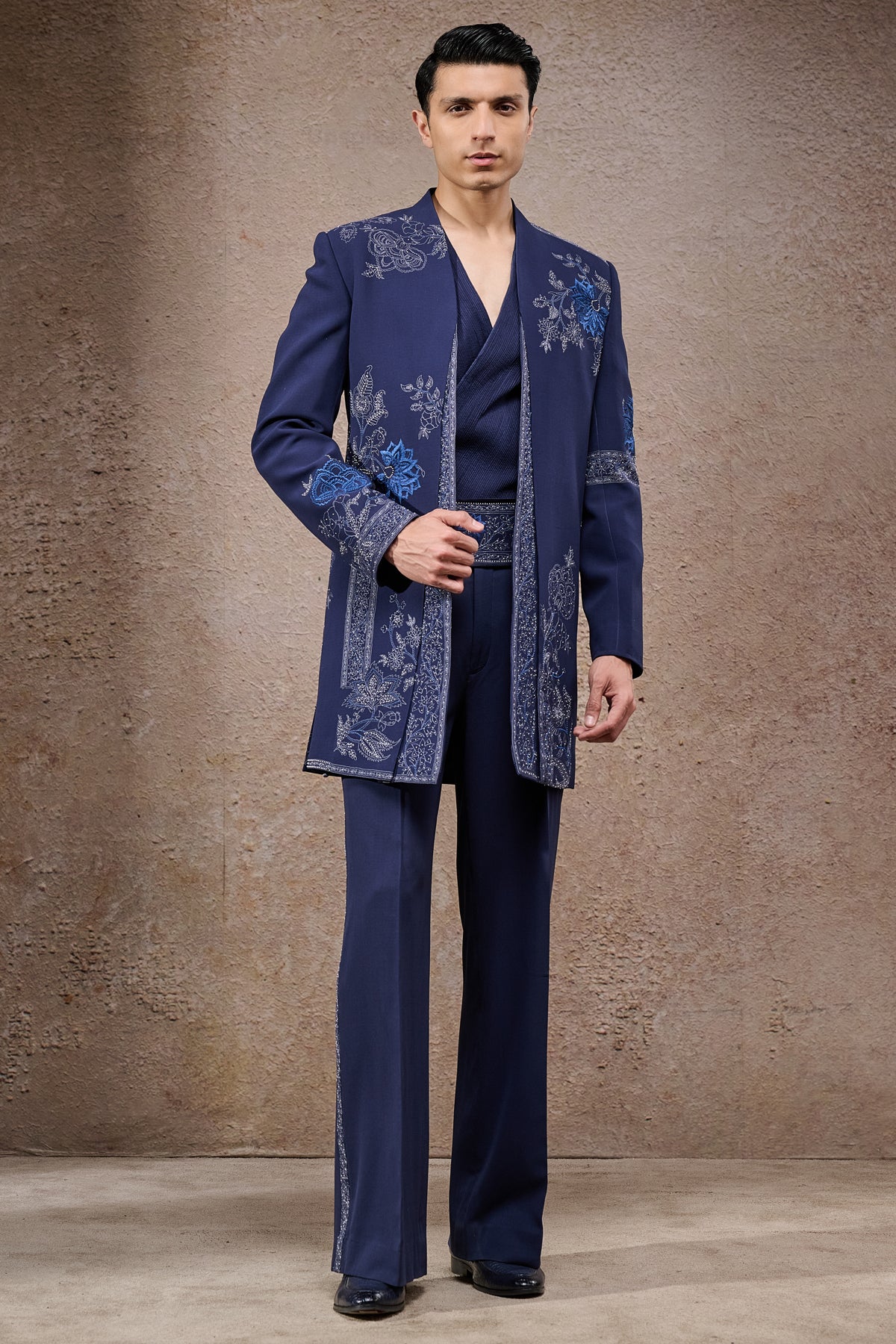 Embroidered Dual Panel Sherwani Set