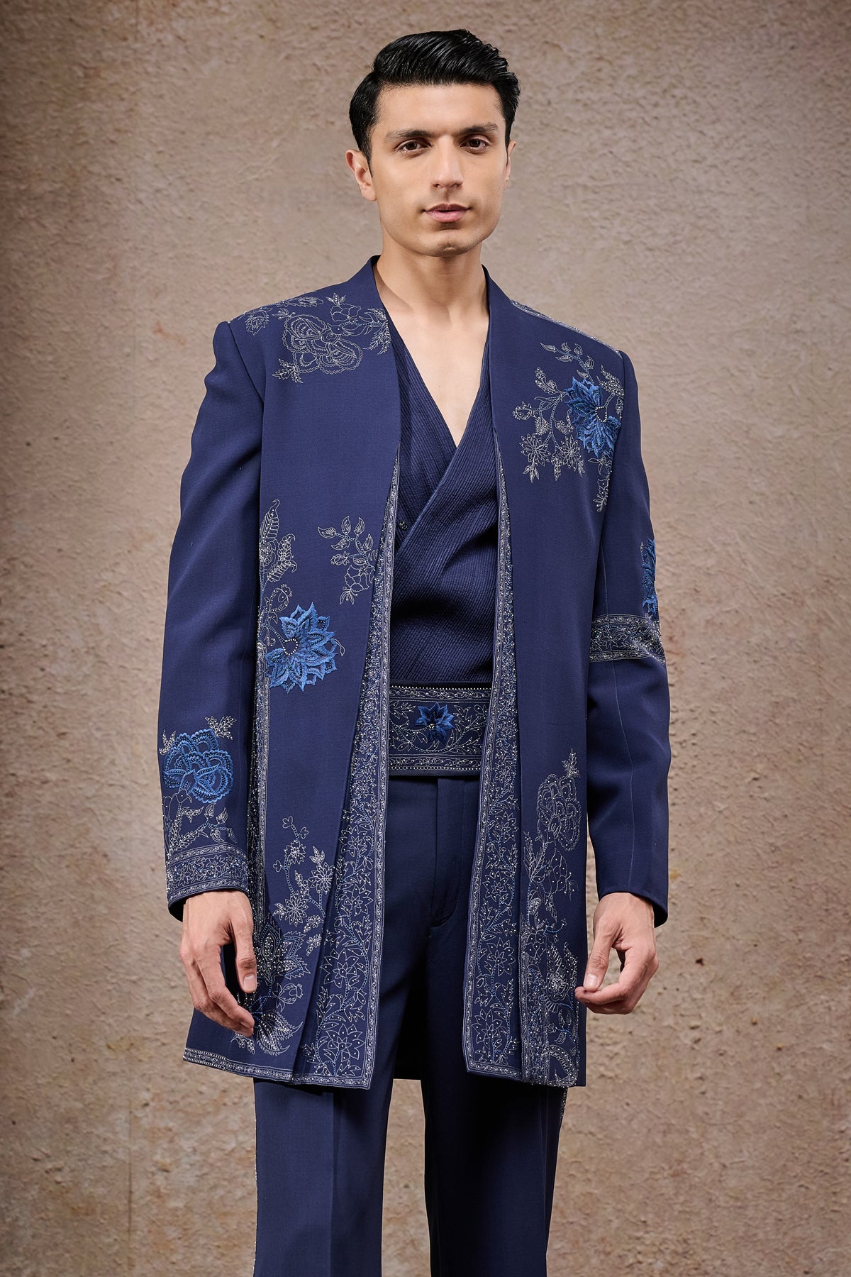 Embroidered Dual Panel Sherwani Set
