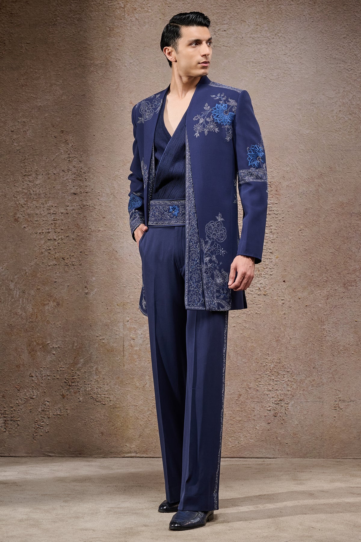 Embroidered Dual Panel Sherwani Set