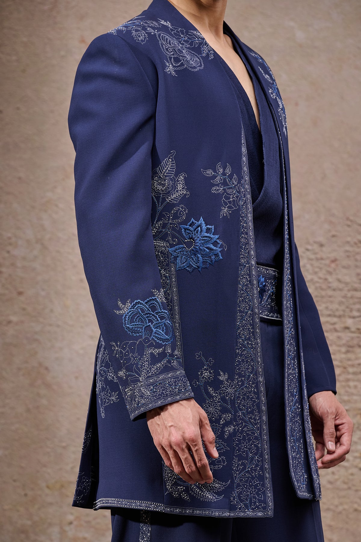 Embroidered Dual Panel Sherwani Set
