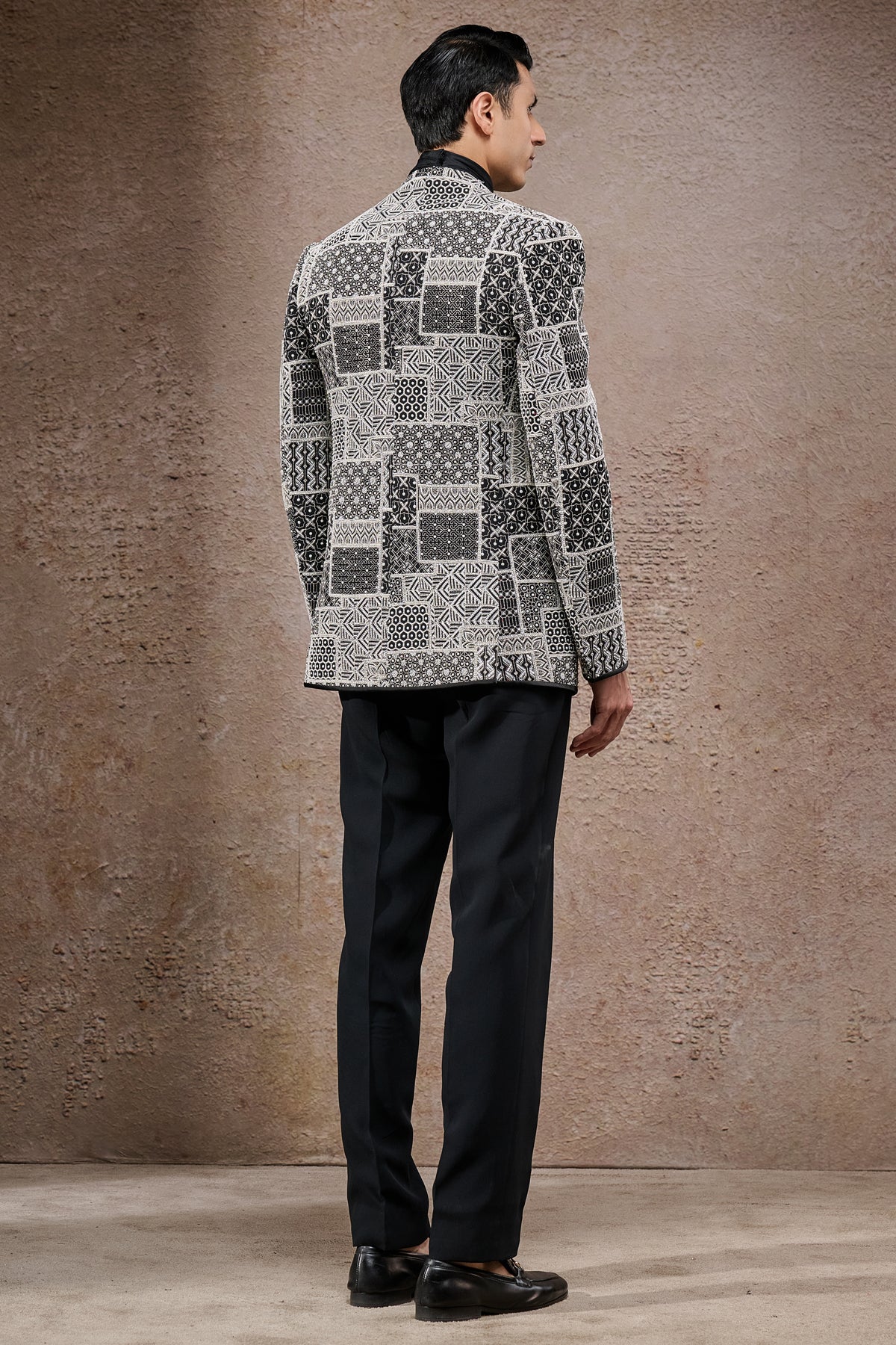 Geometric Embroidered Bandhgala Set