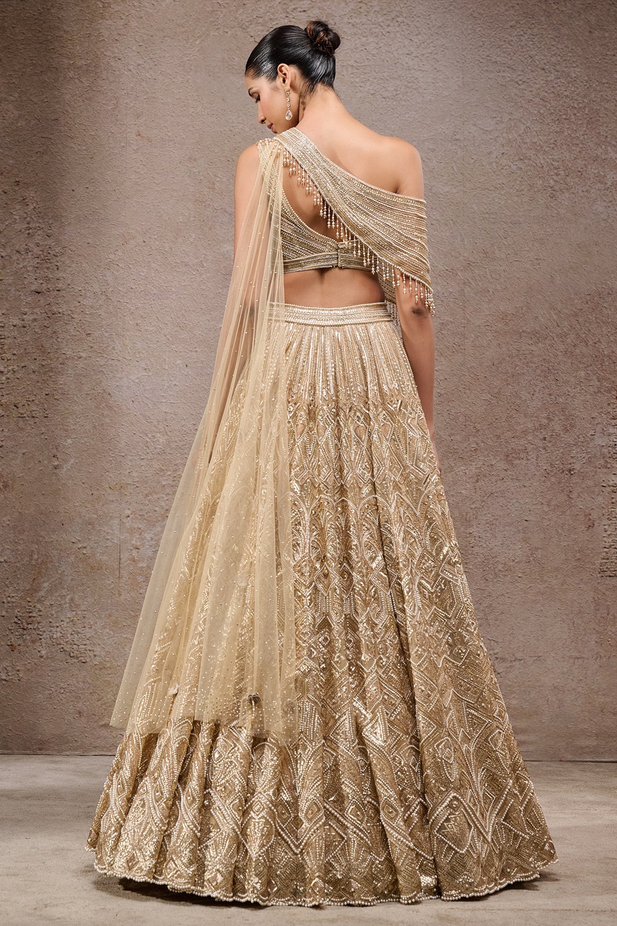 Pearl And Sequin Hand Embroidered Lehenga