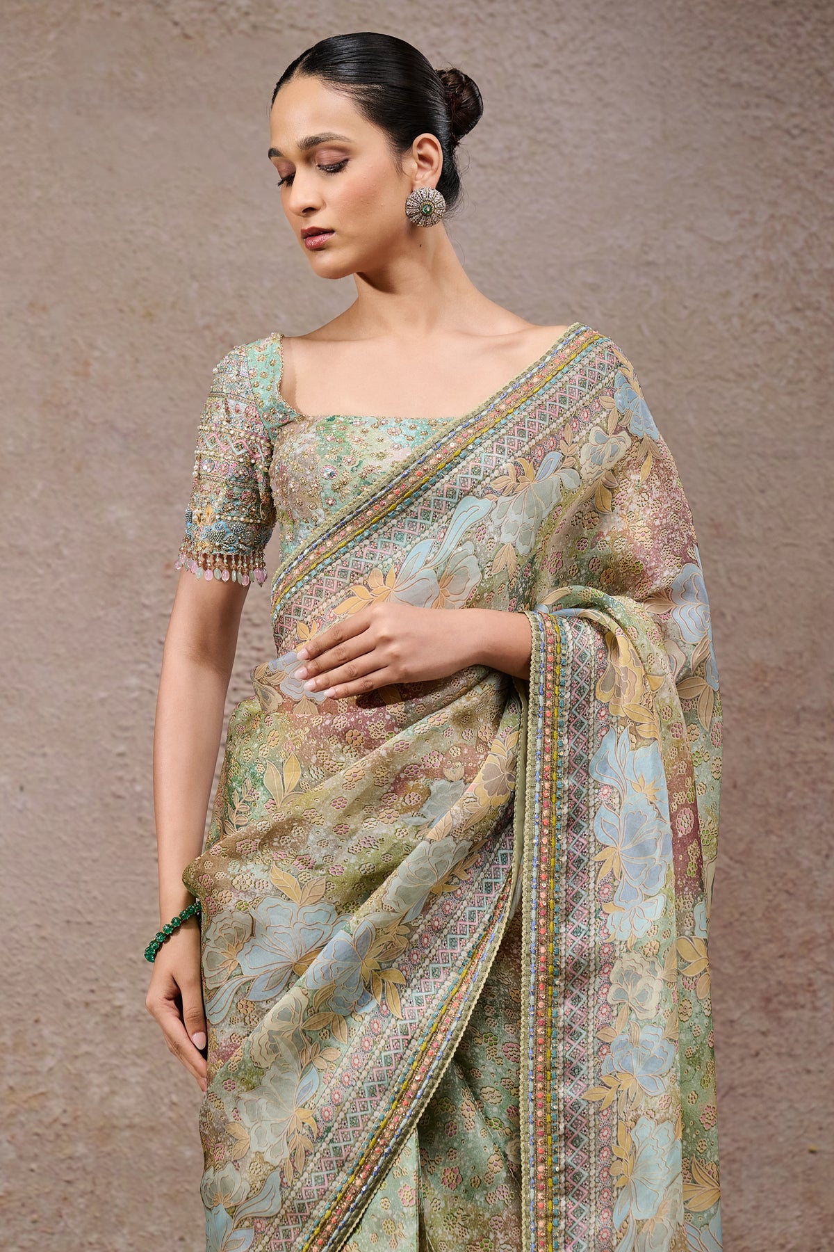 Floral Organza Saree