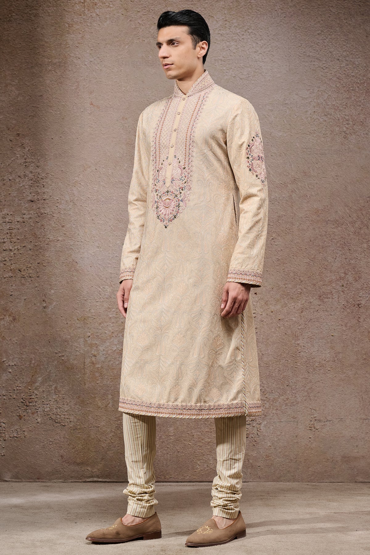 Multicolour Embroidered Groom Kurta Set