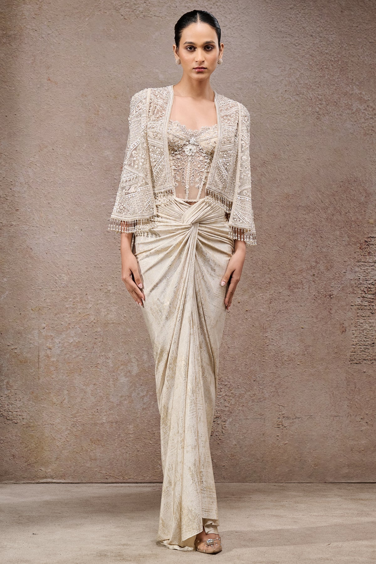 Golden Light Draped Skirt & Corset Cape