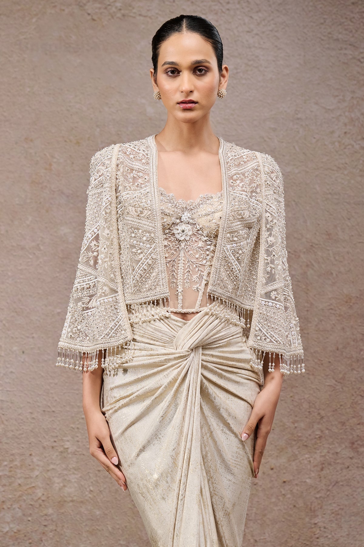 Golden Light Draped Skirt & Corset Cape