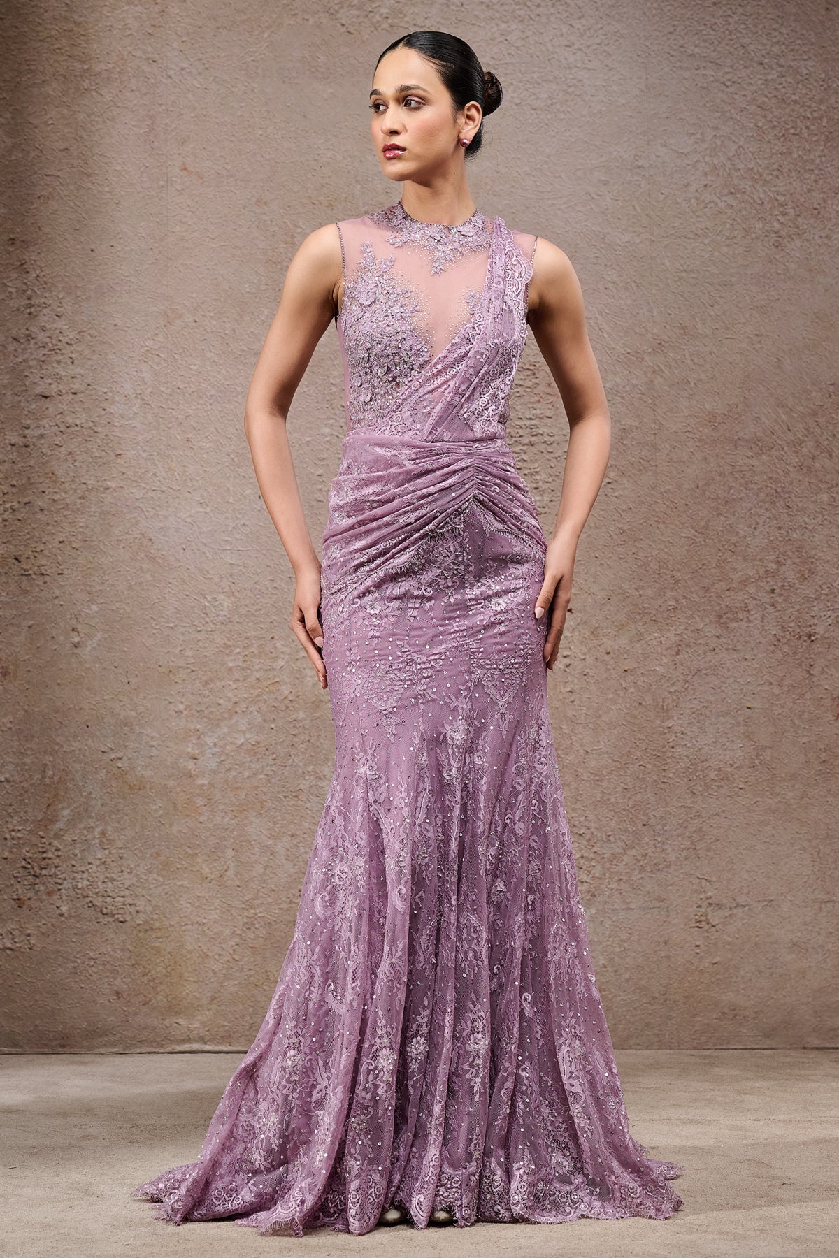 Golden Light Lace Concept Saree