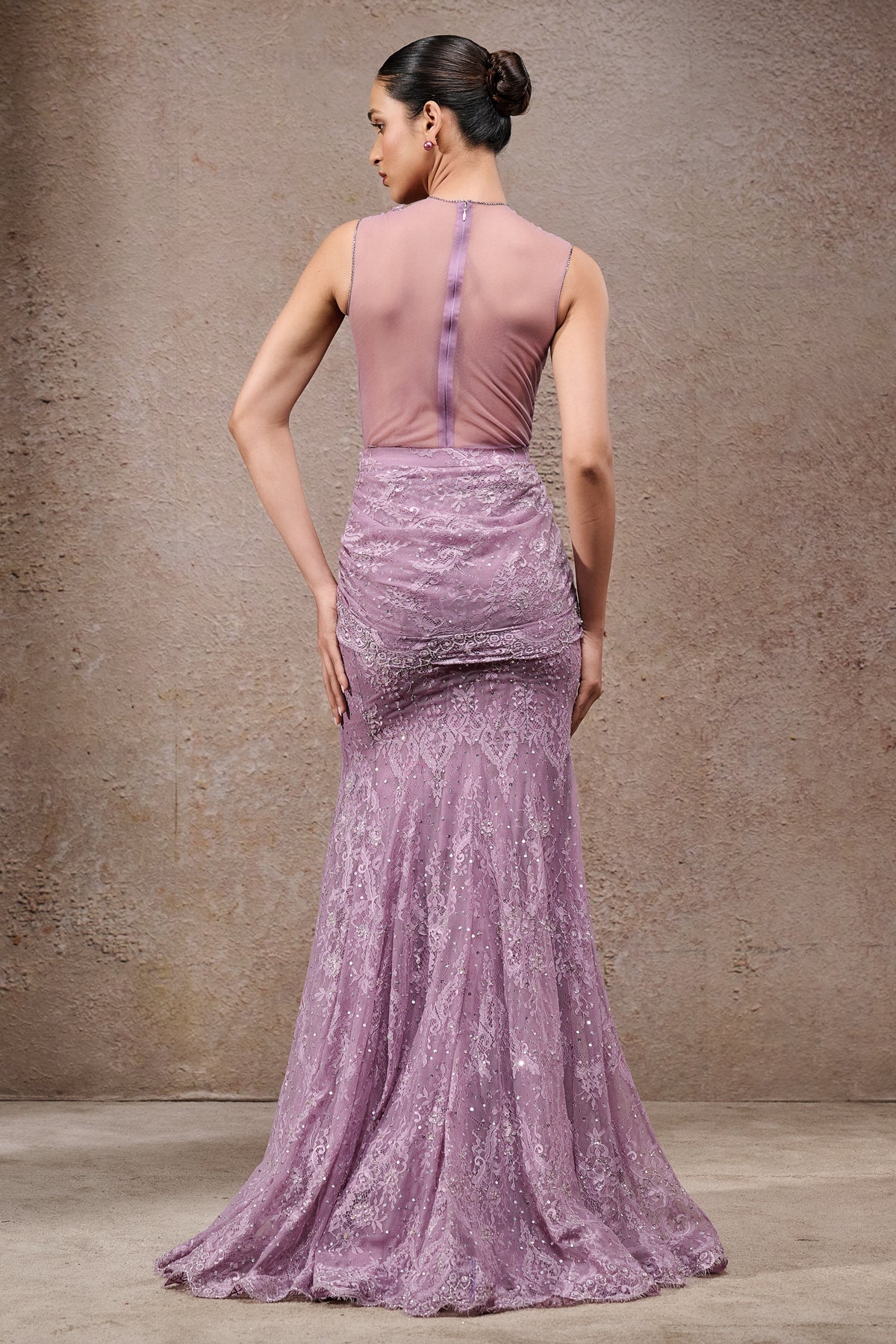 Golden Light Lace Concept Saree