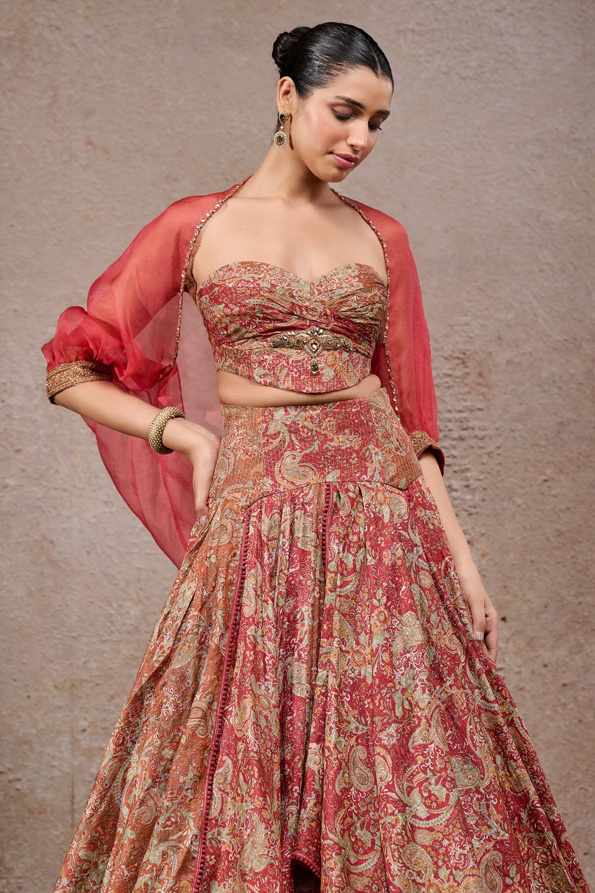 Draped Textile Lehenga