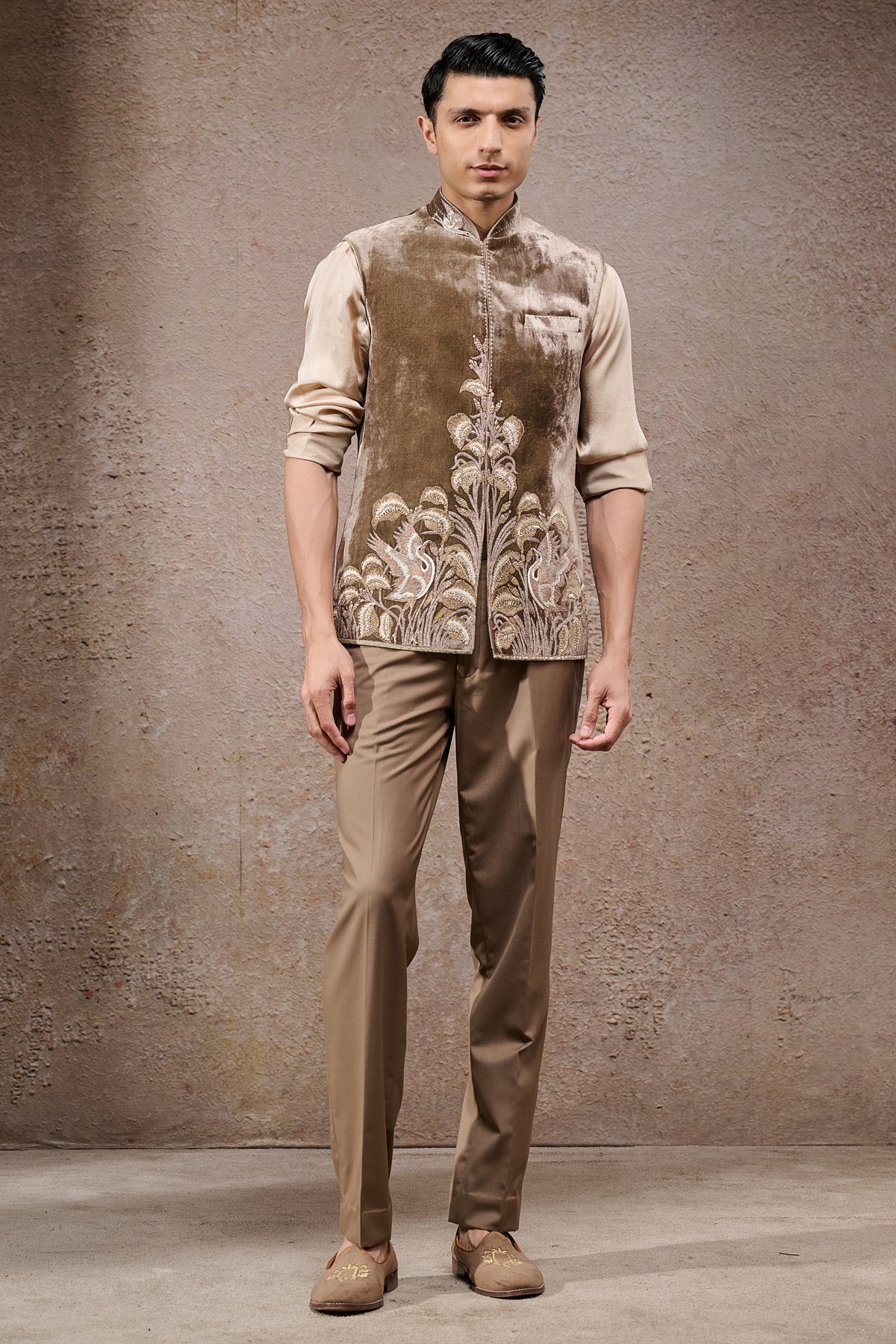 Hand Embroidered Velvet Waistcoat