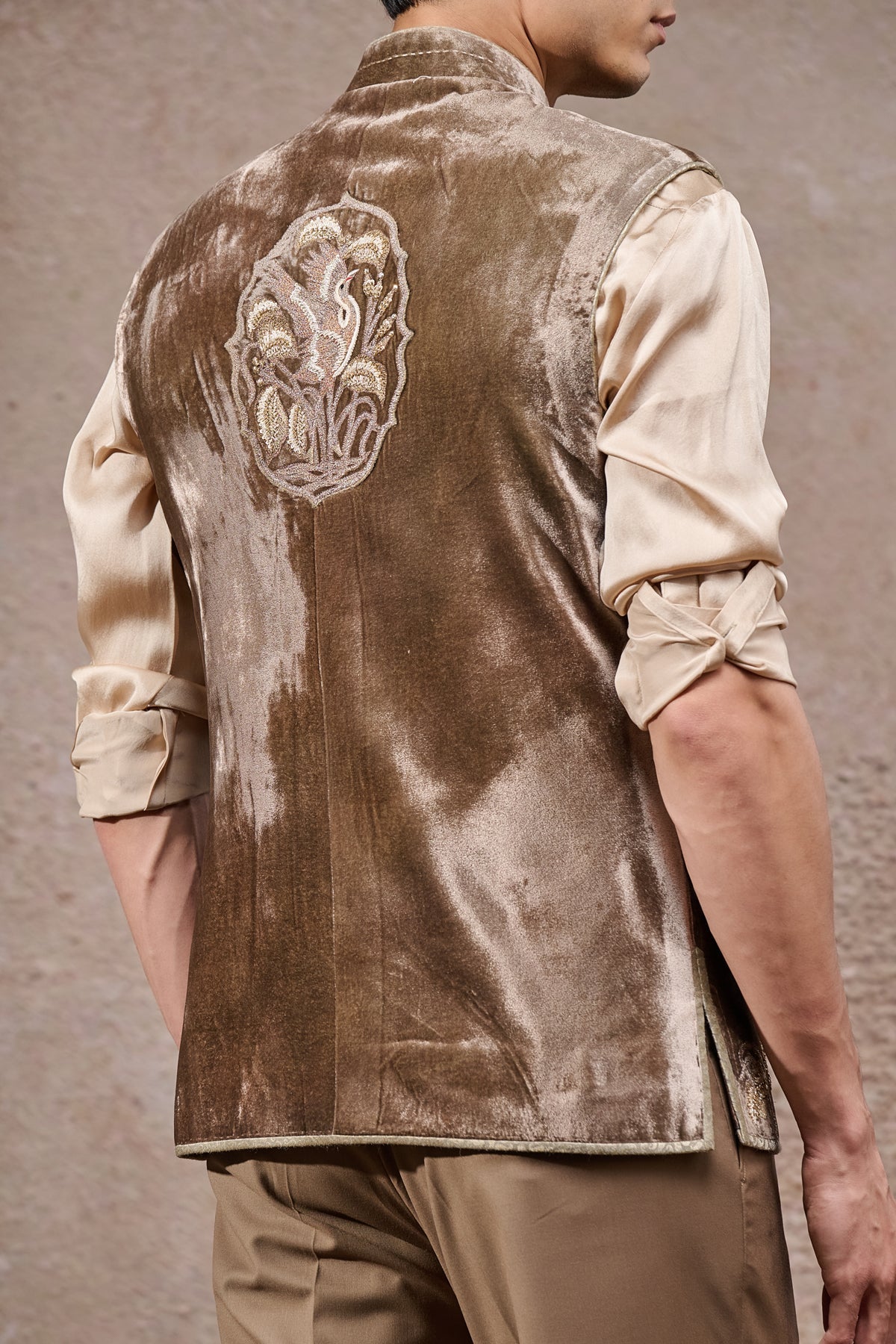 Hand Embroidered Velvet Waistcoat