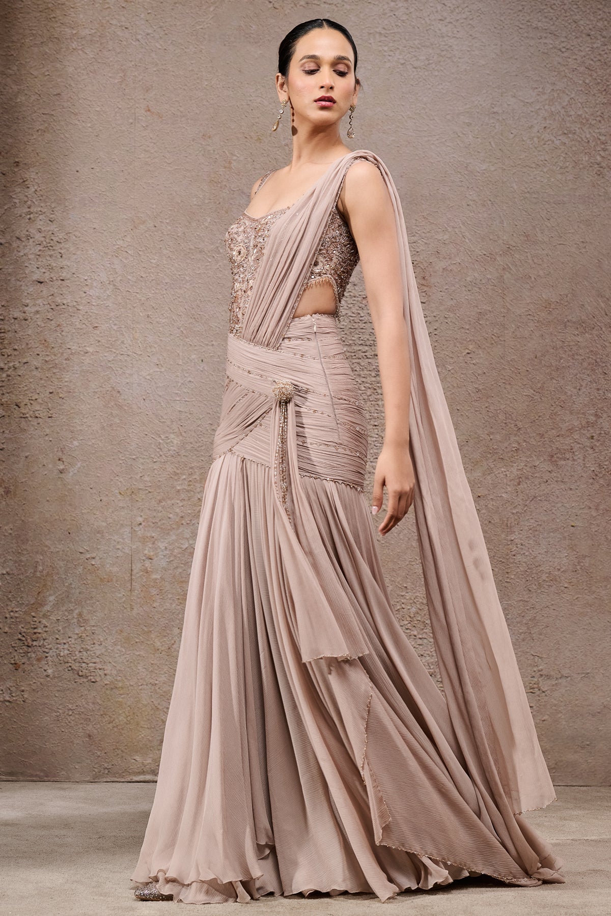 Concept Saree With Embroidered Bodysuit