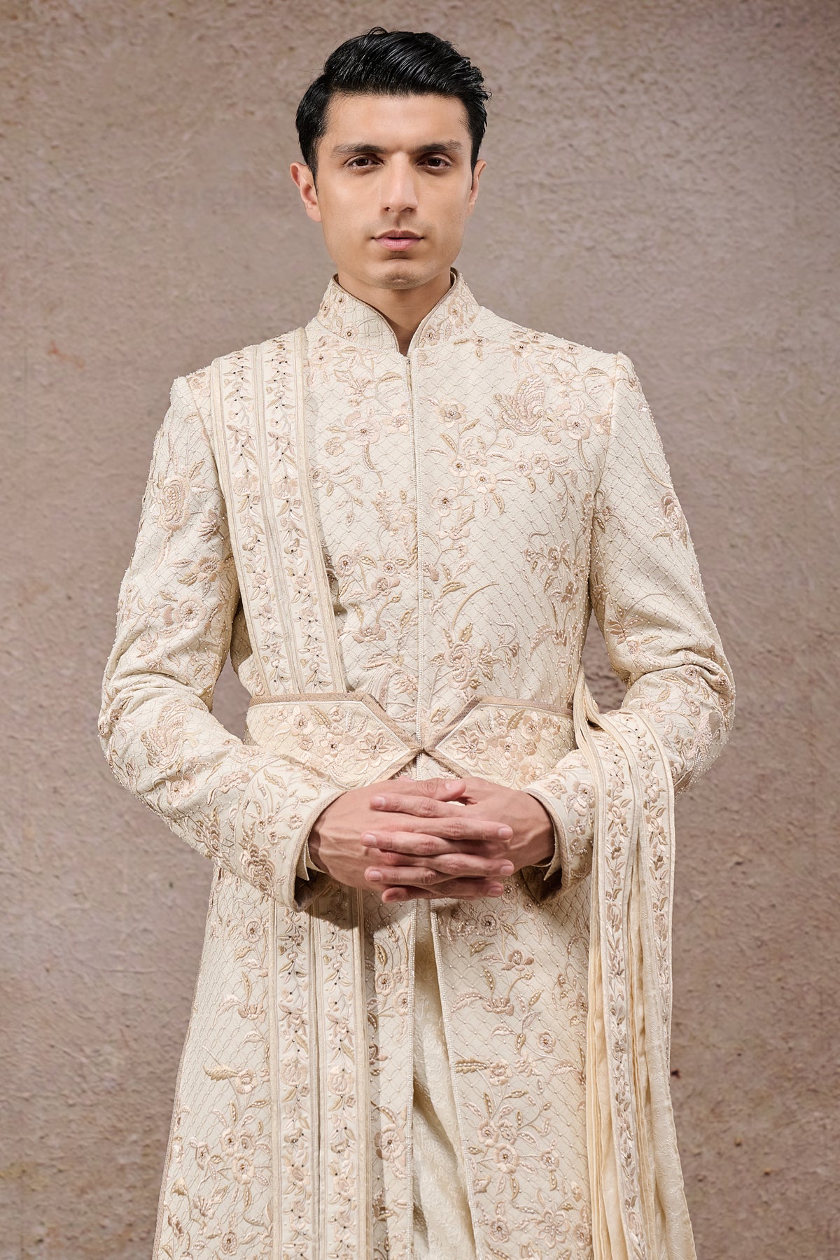 Floral Jaal Embroidered Sherwani Set