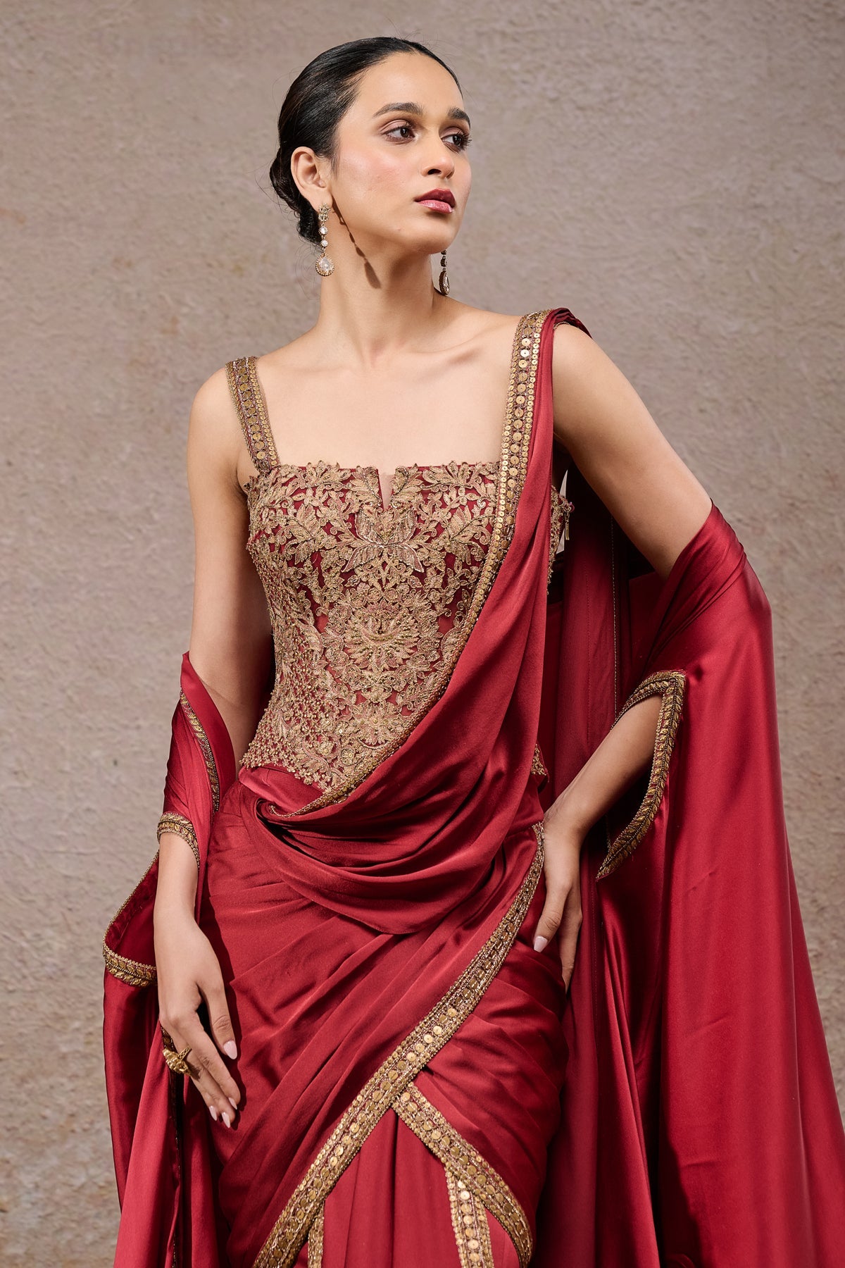 Mughal Concept Saree With Cape