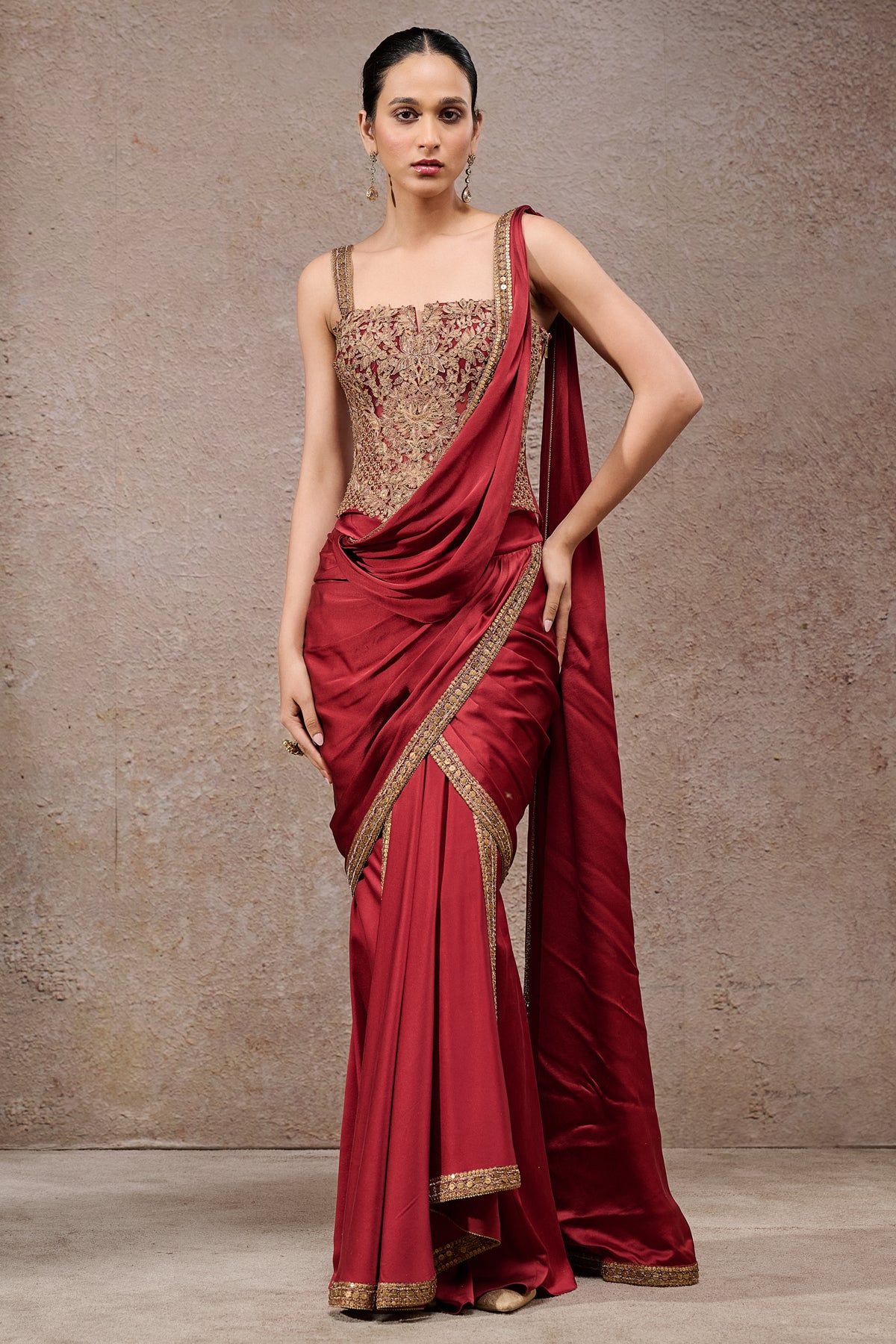 Mughal Concept Saree With Cape