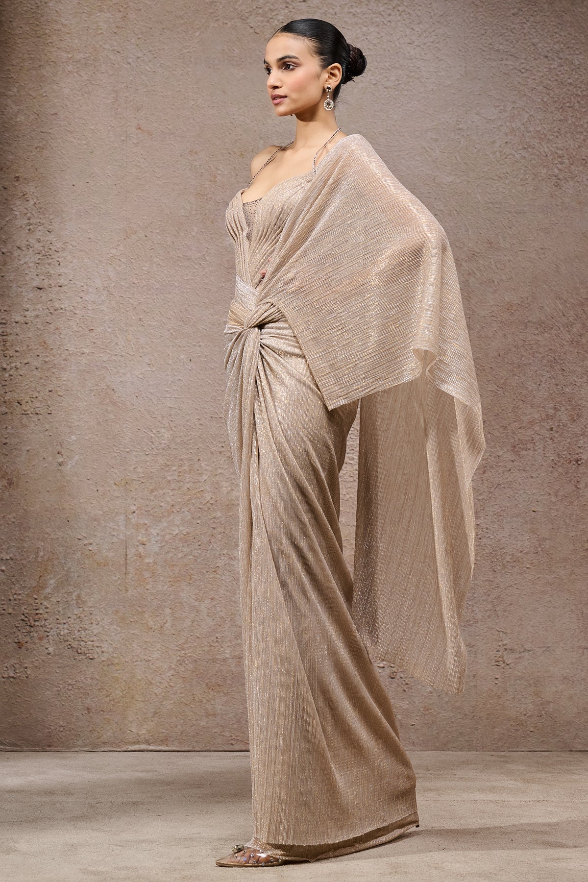 Golden Light Crystal Concept Saree