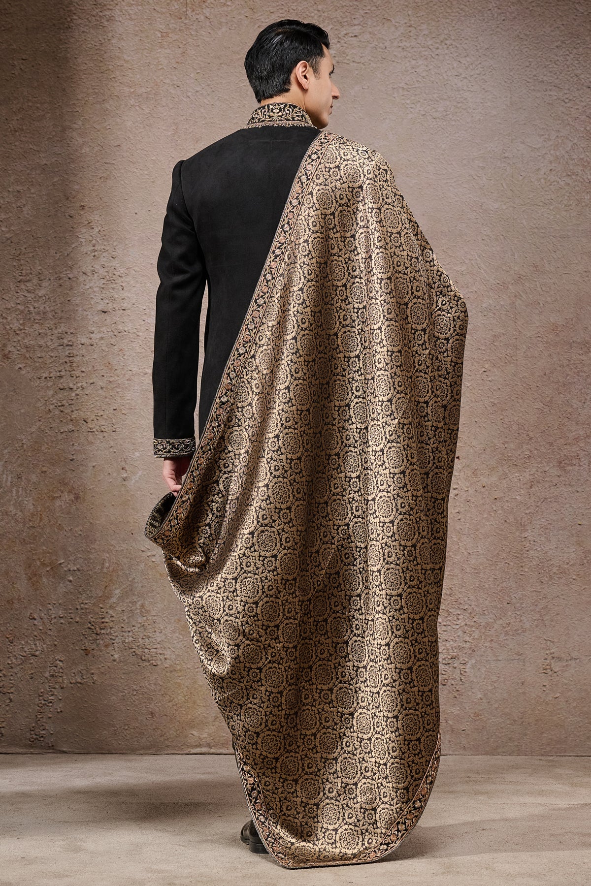 Golden Light Zardozi & Brocade Sherwani Set