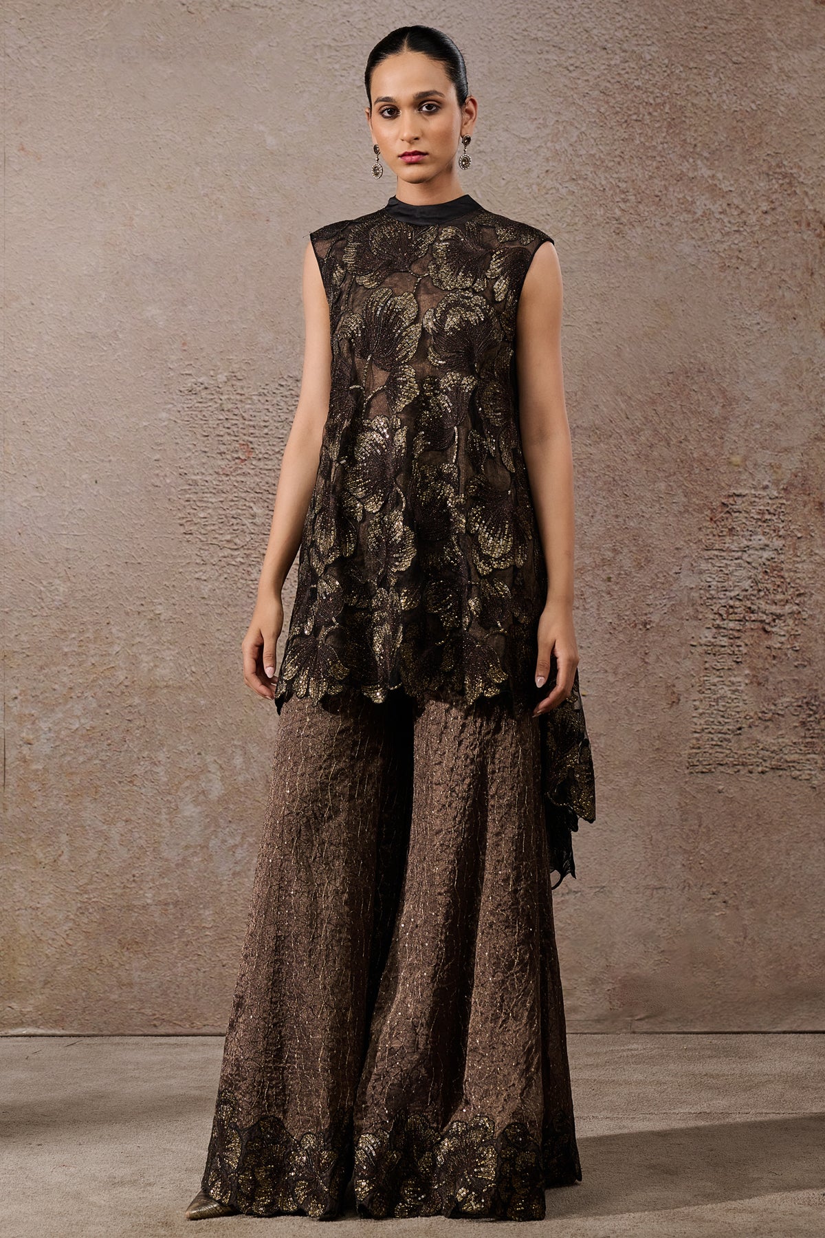 Floral Overlap Sharara Set