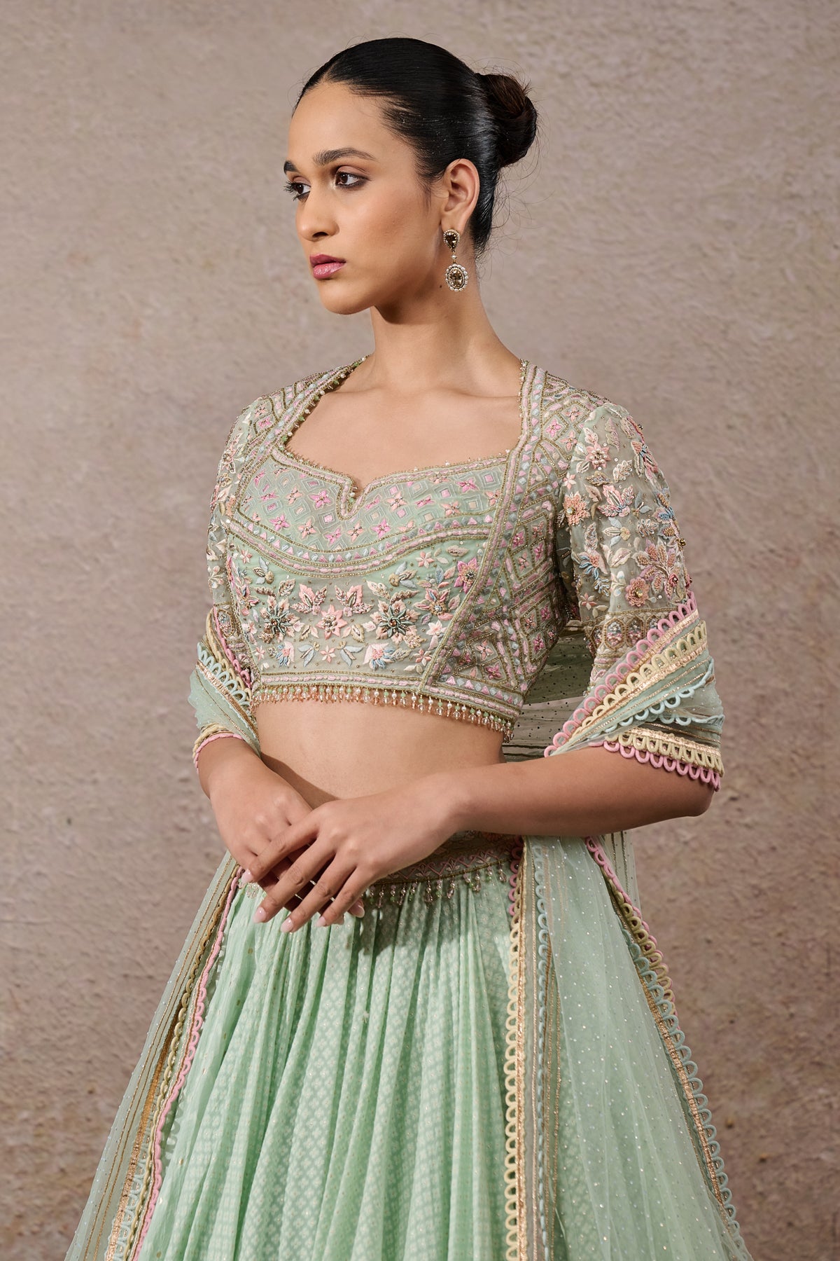 Floral Textile Lehenga Set
