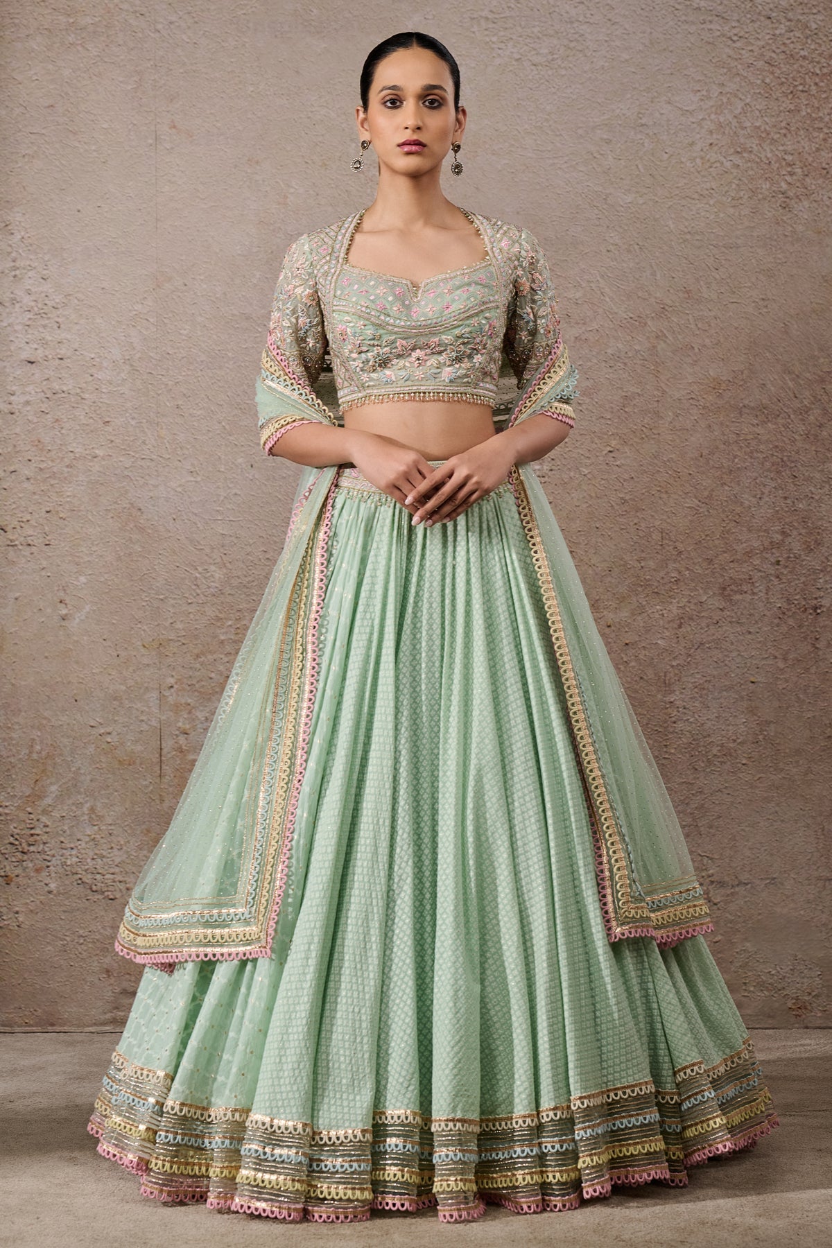 Floral Textile Lehenga Set